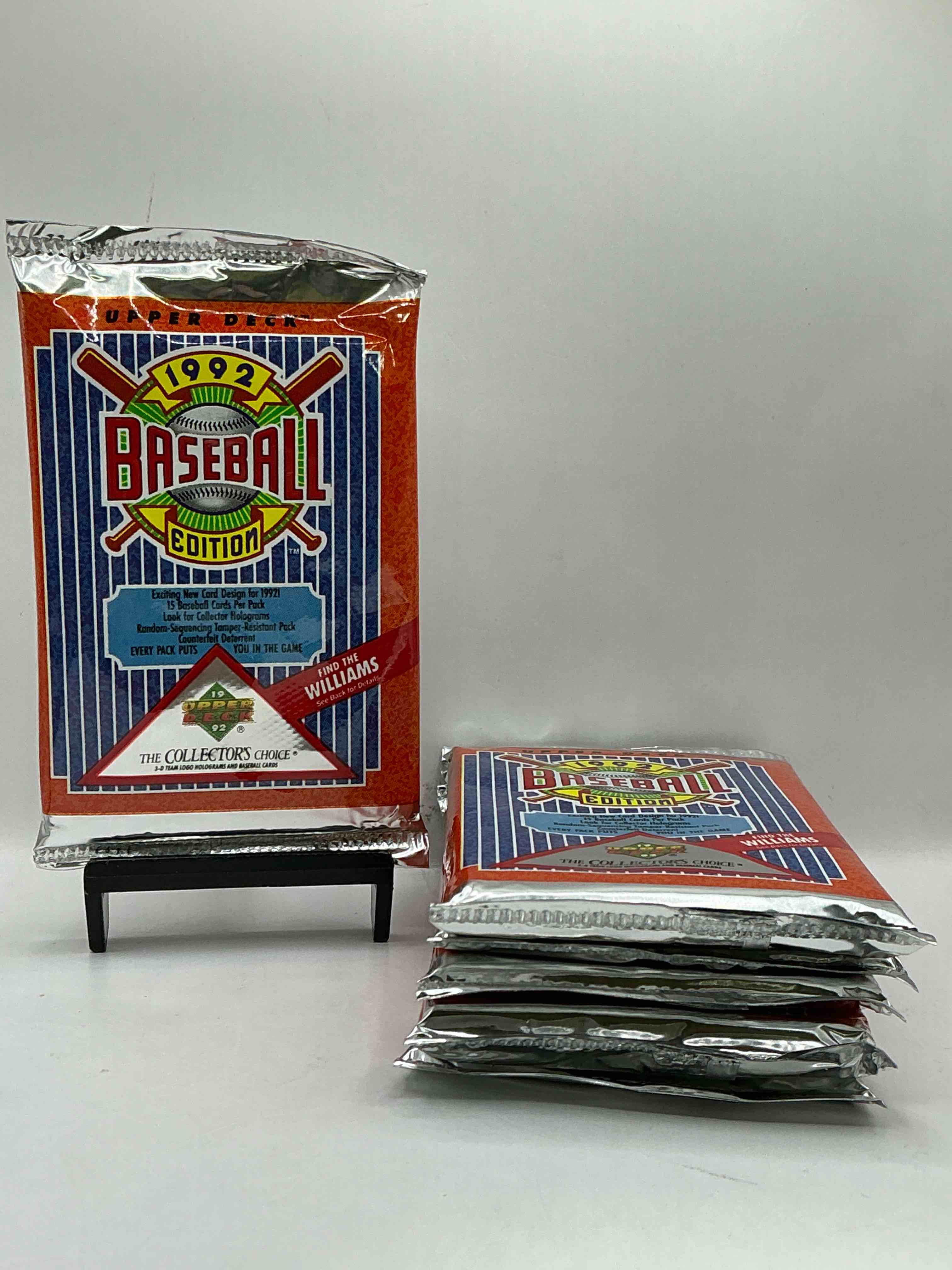 1992 upper deck baseball sealed sports & collectible card pack, direct from original sealed retail case! search for ultra rare & valuable ted williams & johnny bench signed insert cards as well as deion sanders, ken griffey jr., nolan ryan & so much more!