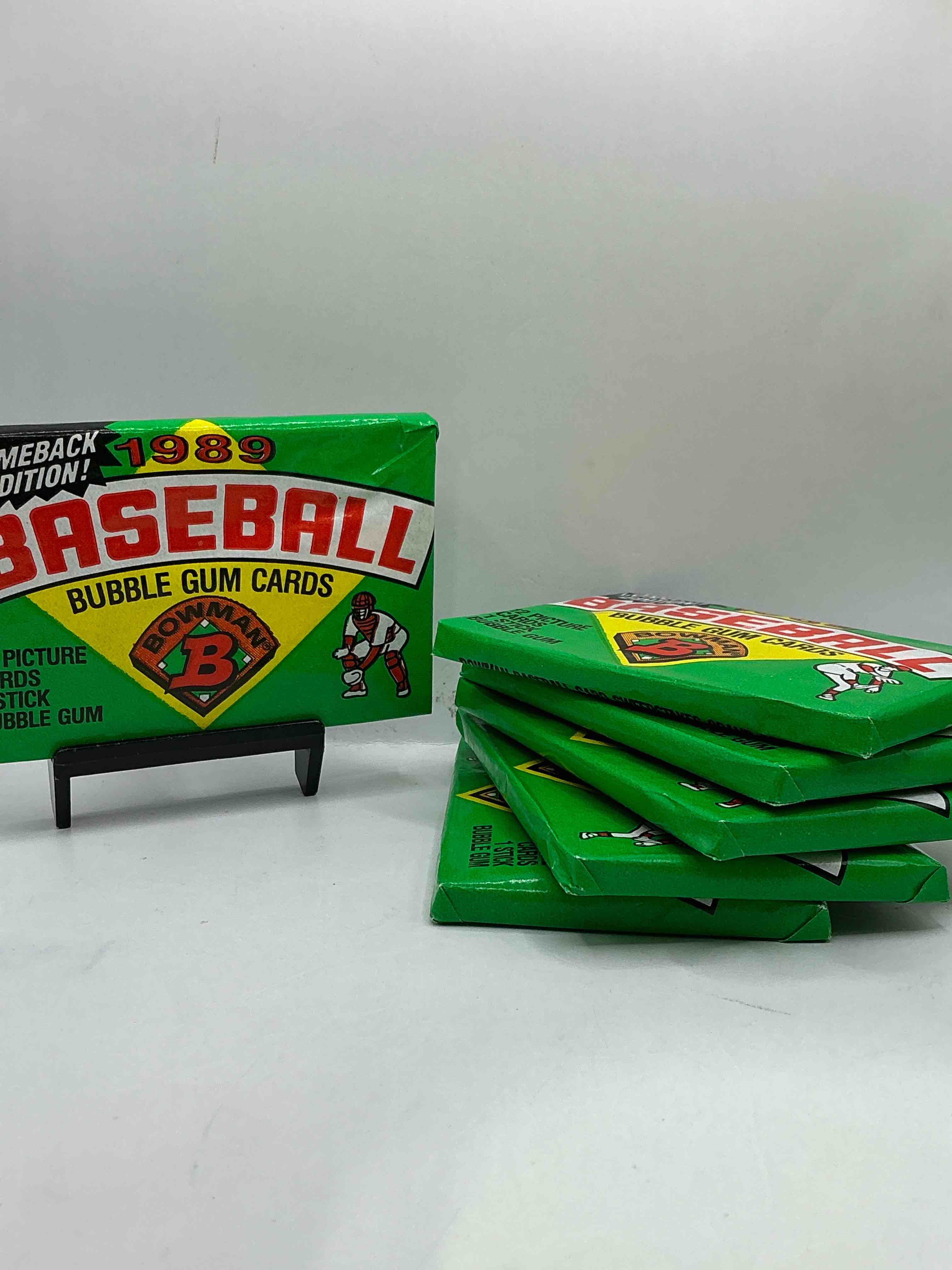 1989 bowman comeback edition baseball cards! direct from original box! search for ken griffey jr. rookie card & valuable bo jackson & nolan ryan cards!