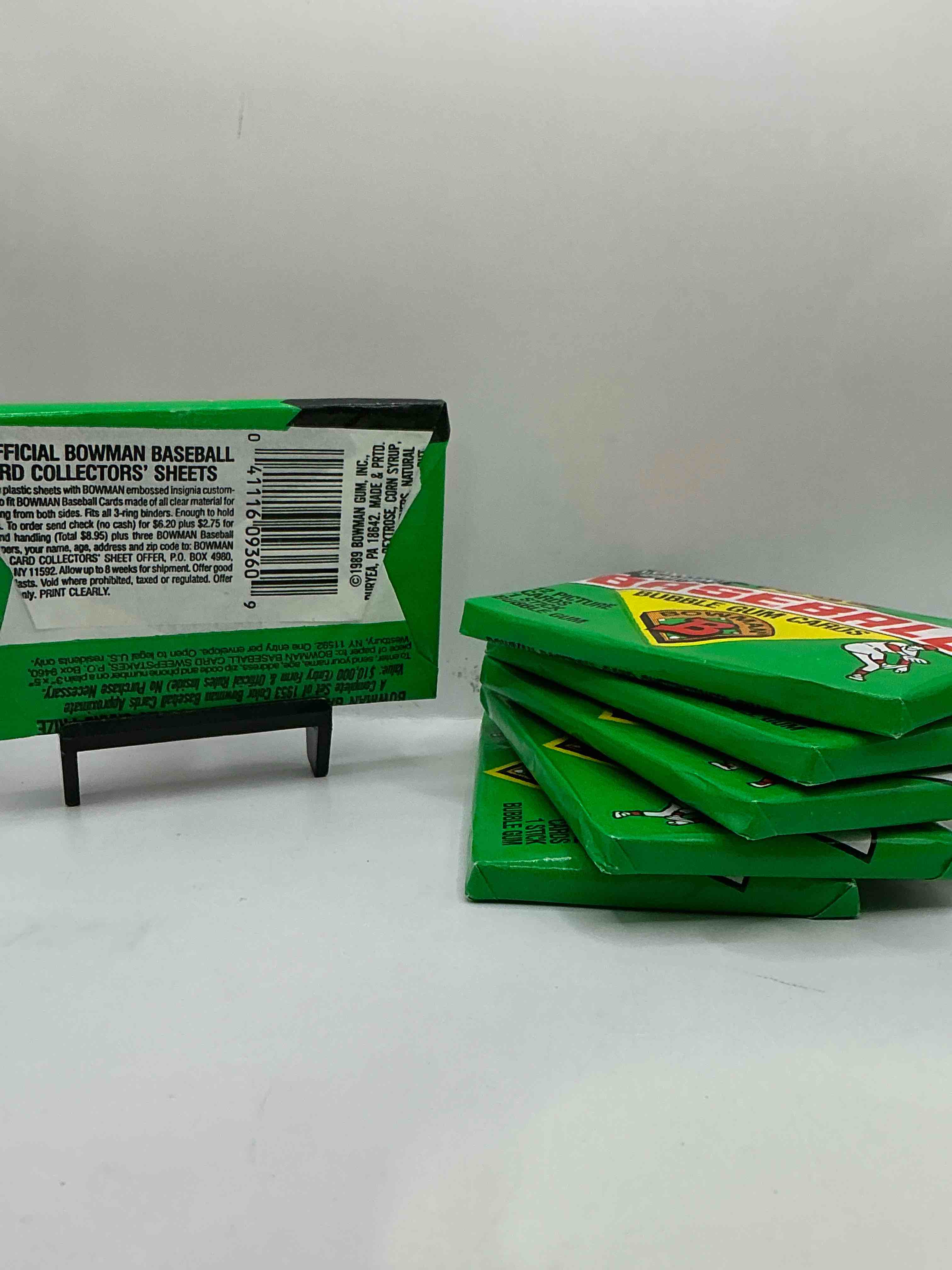 Condition photo showing New/Like New for 1989 bowman comeback edition baseball cards! direct from original box! search for ken griffey jr. rookie card & valuable bo jackson & nolan ryan cards!