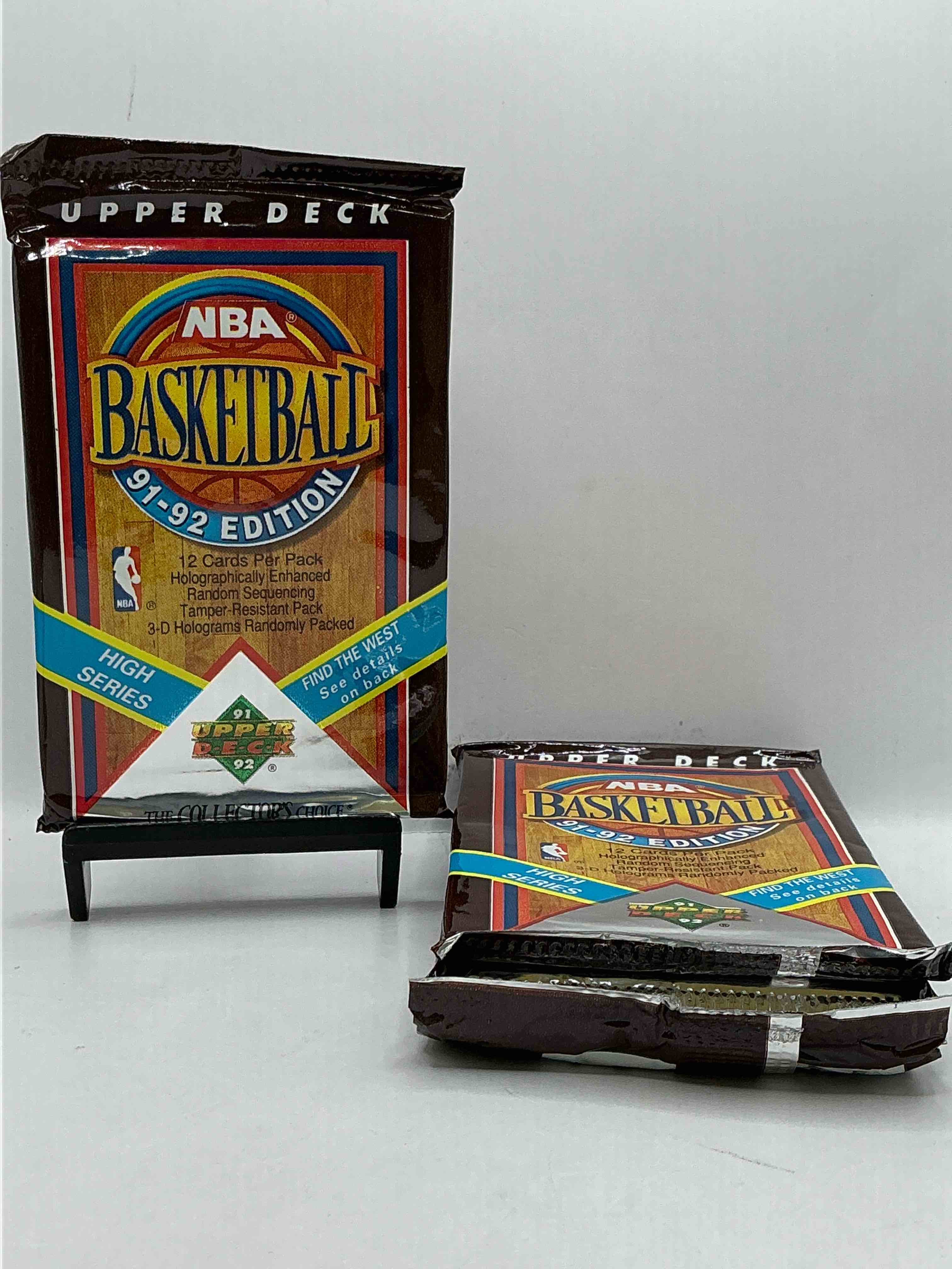 michael jordan?! 1991/92 nba upper deck basketball sealed sports card collectible pack, direct from original retail case! search for valuable michael jordan #44, magic vs. jordan card #34 & so many other cool cards! hard to find & drying up!
