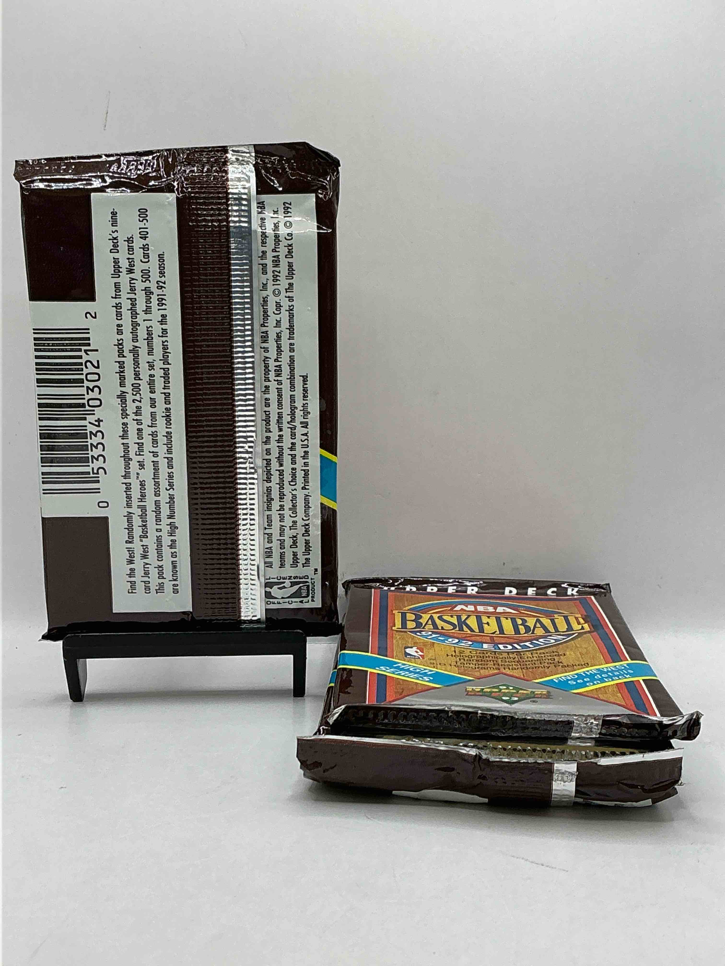 Condition photo showing New/Like New for michael jordan?! 1991/92 nba upper deck basketball sealed sports card collectible pack, direct from original retail case! search for valuable michael jordan #44, magic vs. jordan card #34 & so many other cool cards! hard to find & drying up!