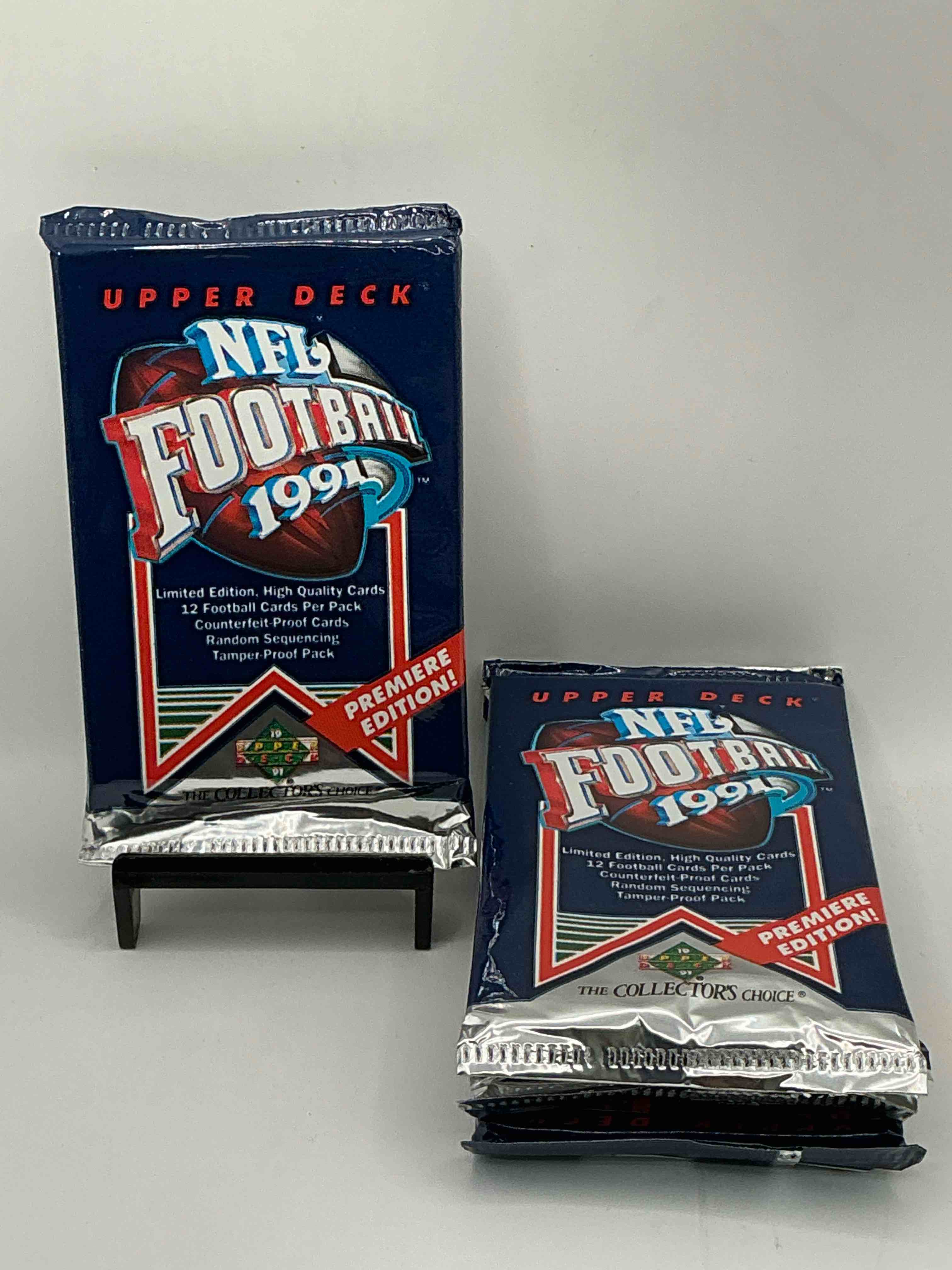 Rare & Vintage! 1991 Upper Deck Premier Edition Unopened NFL Football Packs! Direct From Original Box! Brett Favre Rookie Year! Search For Brett Favre Rookie & Other 80s Stars!