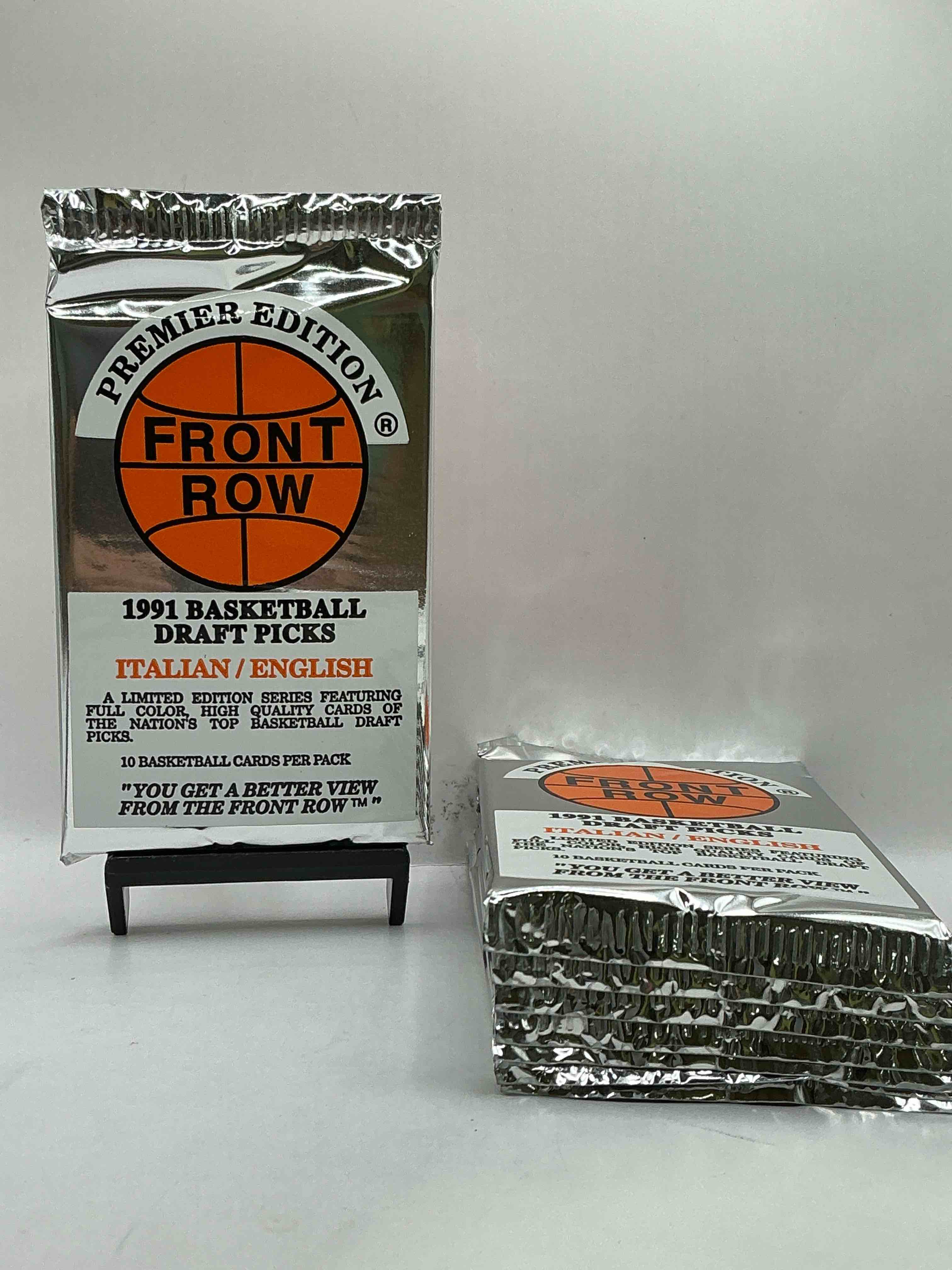 1991 Throwback Rarity! Here's Something You've Probably NEVER Seen! 1991 Front Row College Basketball / NBA Unopened Sealed Packs, Direct From Sealed Original Retail Case! Includes Randomly Inserted Rare Autograph Cards! Front Row Was The “Original" College Jersey Card Packs Back In The Day & Has Long Been Defunct. These Cards Are Becoming Serious Collector Items Due To Their Scarcity. These Things Are Serious Rare! Own Some Great Sports Card History & Something You'll Rarely See Again!