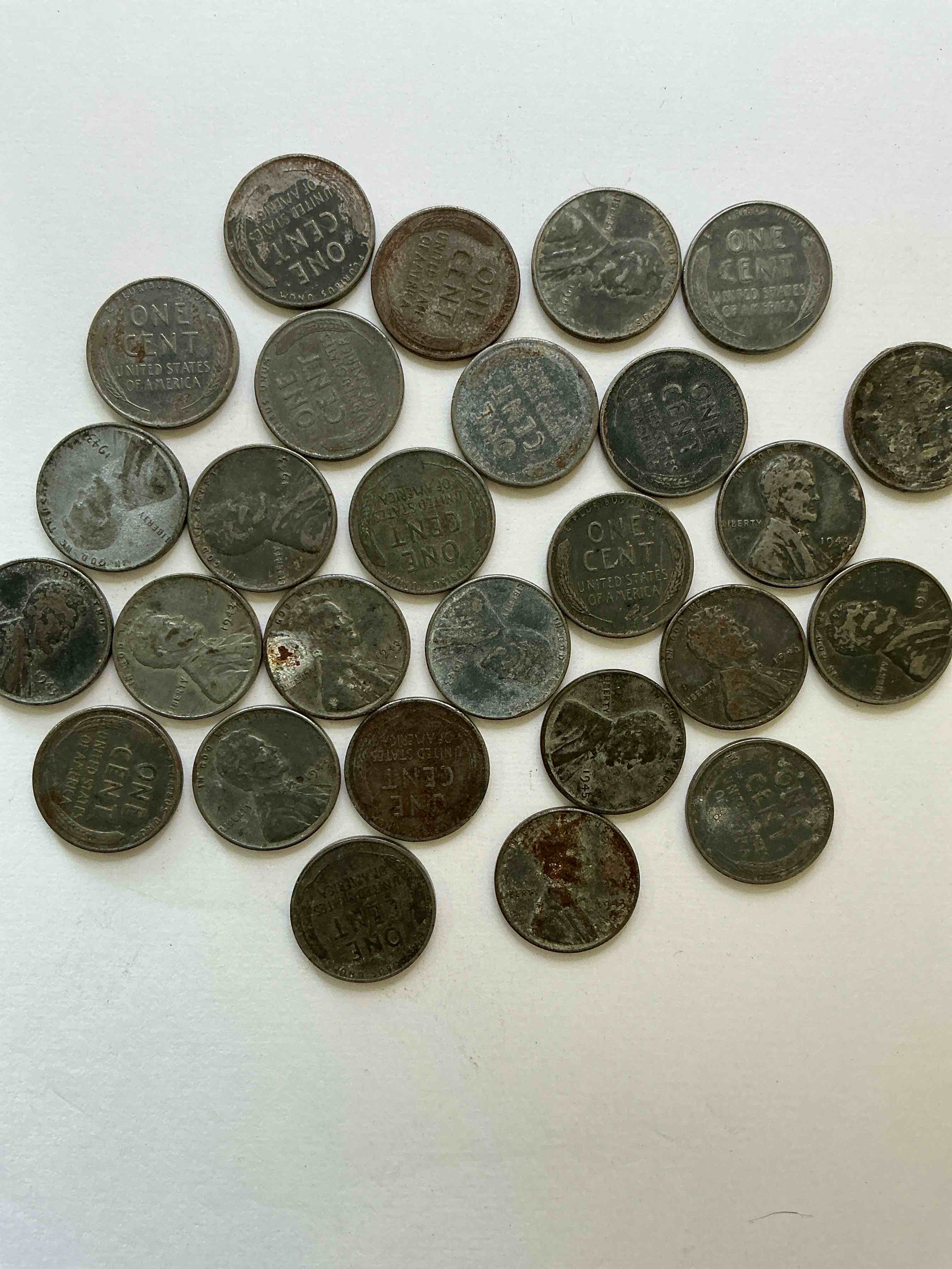 Condition photo showing Good Condition for 1943 world war il history! did you know that in 1943 copper was so valuable for making ammunition that the u.s. treasury made pennies out of steel?! 1943 steel pennies have become valuable, rare collector items! up for auction are rare wwii steel pennies appearing circulated. own pieces of world war ii history that are an awesome investment!
