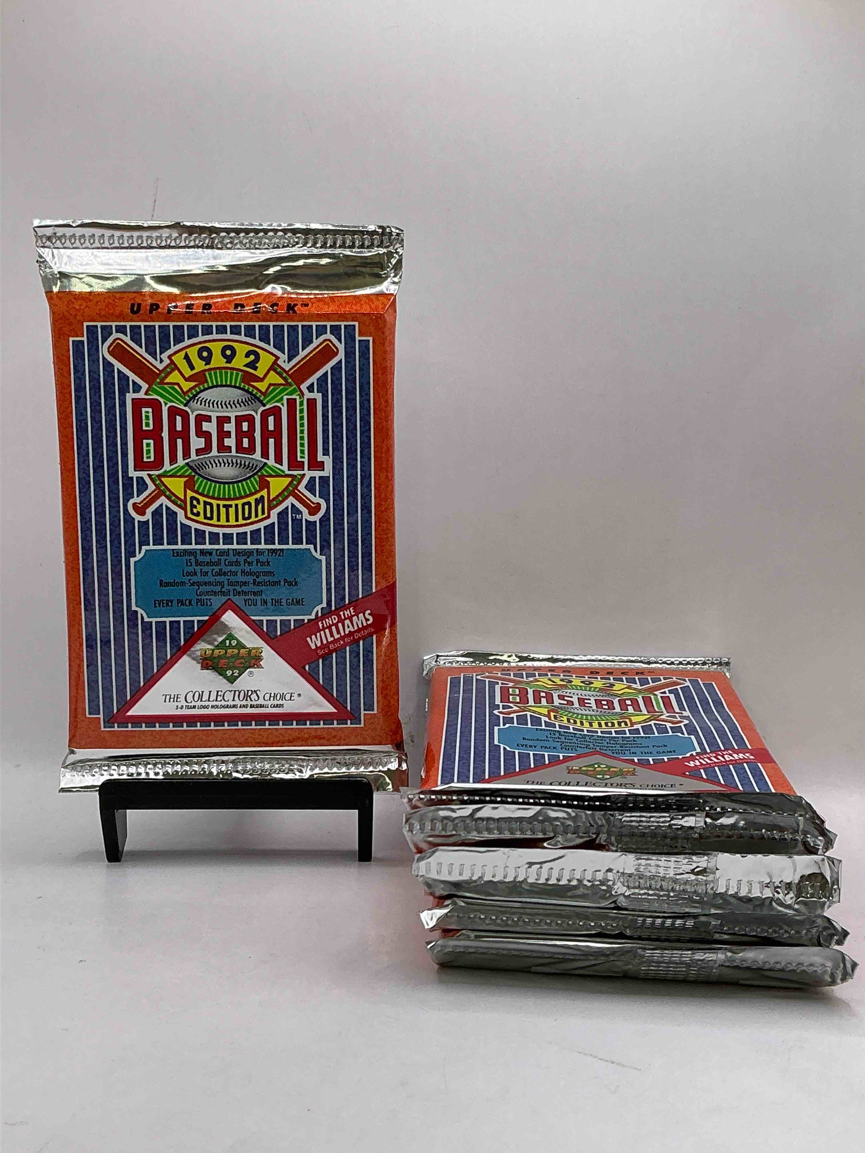 1992 upper deck baseball sealed sports & collectible card pack, direct from original sealed retail case! search for ultra rare & valuable ted williams & johnny bench signed insert cards as well as deion sanders, ken griffey jr., nolan ryan & so much more!