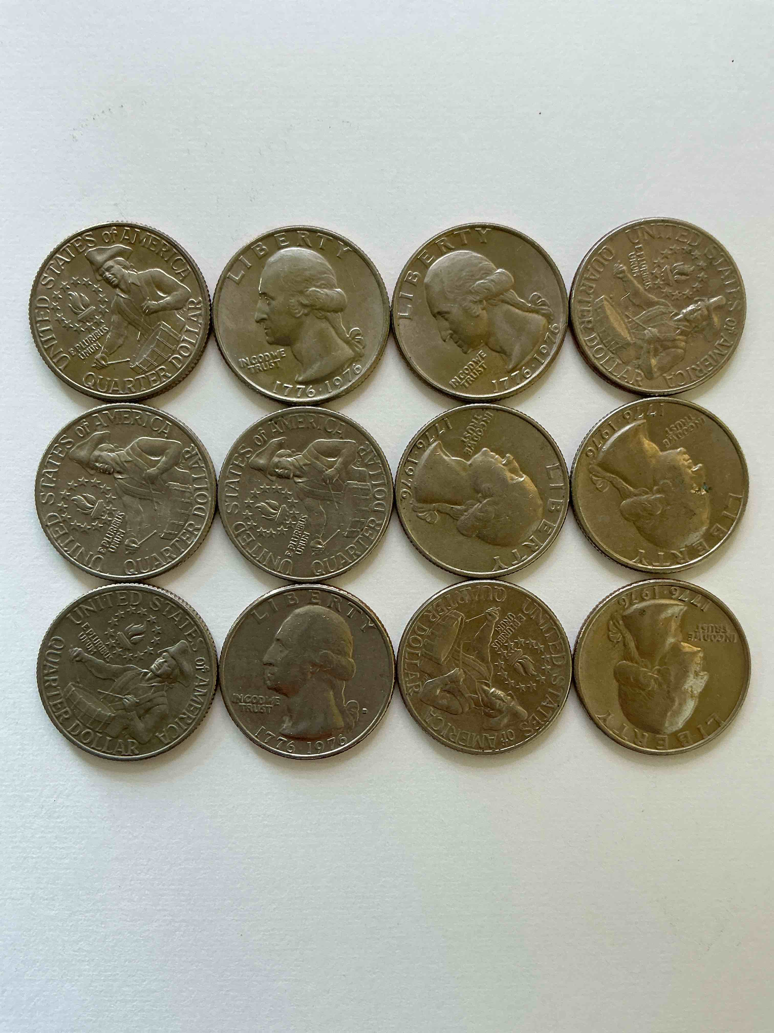 1976 bicentennial bliss! quarters! in 1976 the u.s. mint produced coins celebrating the 200 year anniversary of america. up for auction are awesome examples of bicentennial quarters produced for this... the infamous 200 year anniversary edition! highly desirable for collectors! own pieces of history & get ready for america's 250 year anniversary coming soon!