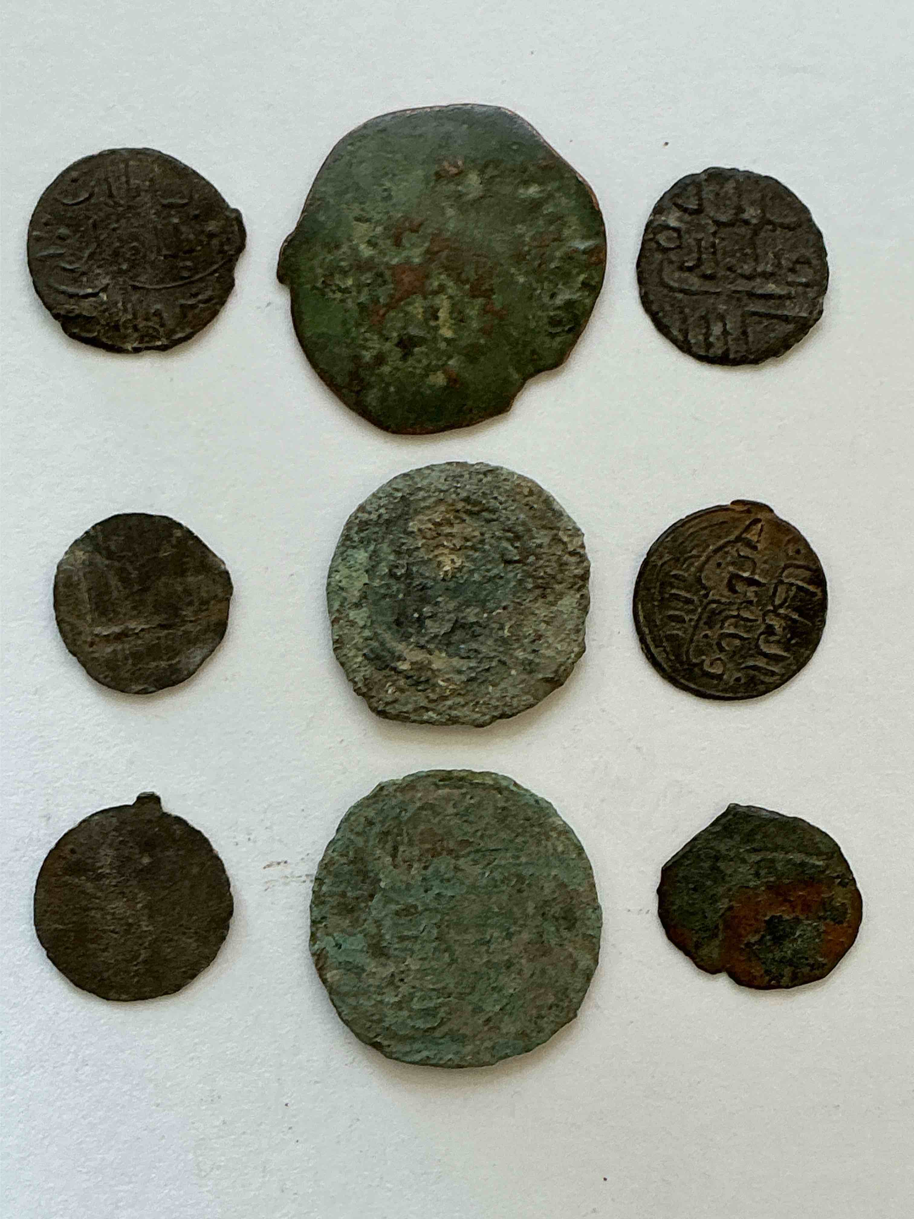 ancient roman coins! 1,600-1,700 years old approximately! check out these amazing authentic pieces of history, ancient roman bronze coins from the approx 300 to 400 a.d era... serious pieces of history & serious collector items! own authentic pieces of ancient history!
