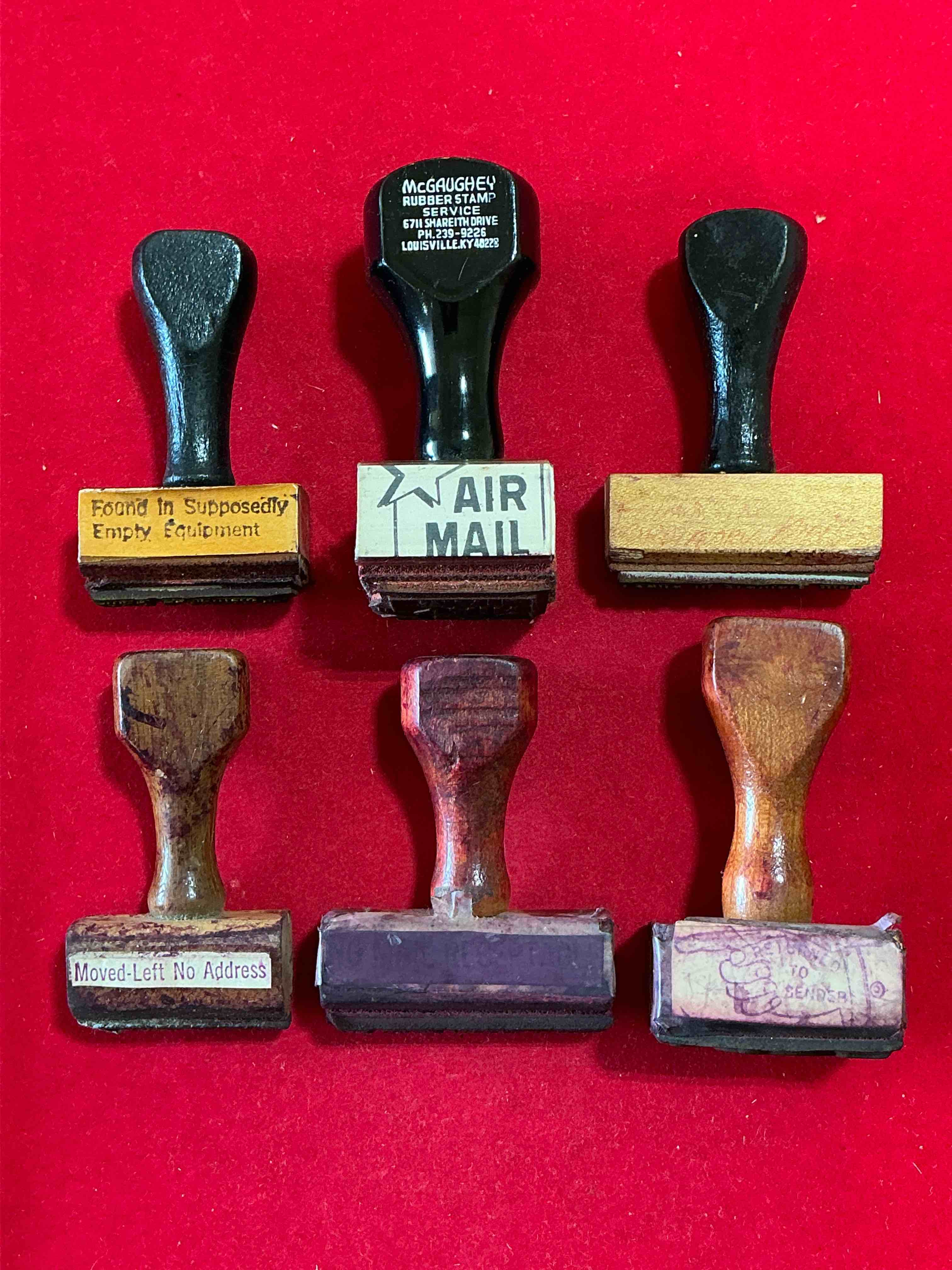 wild card caboose! something you will never see! rare, authentic and antique/vintage wooden postal stamps for ink pads! an eclectic collection from all over the place, too cool! impossible to collect! 