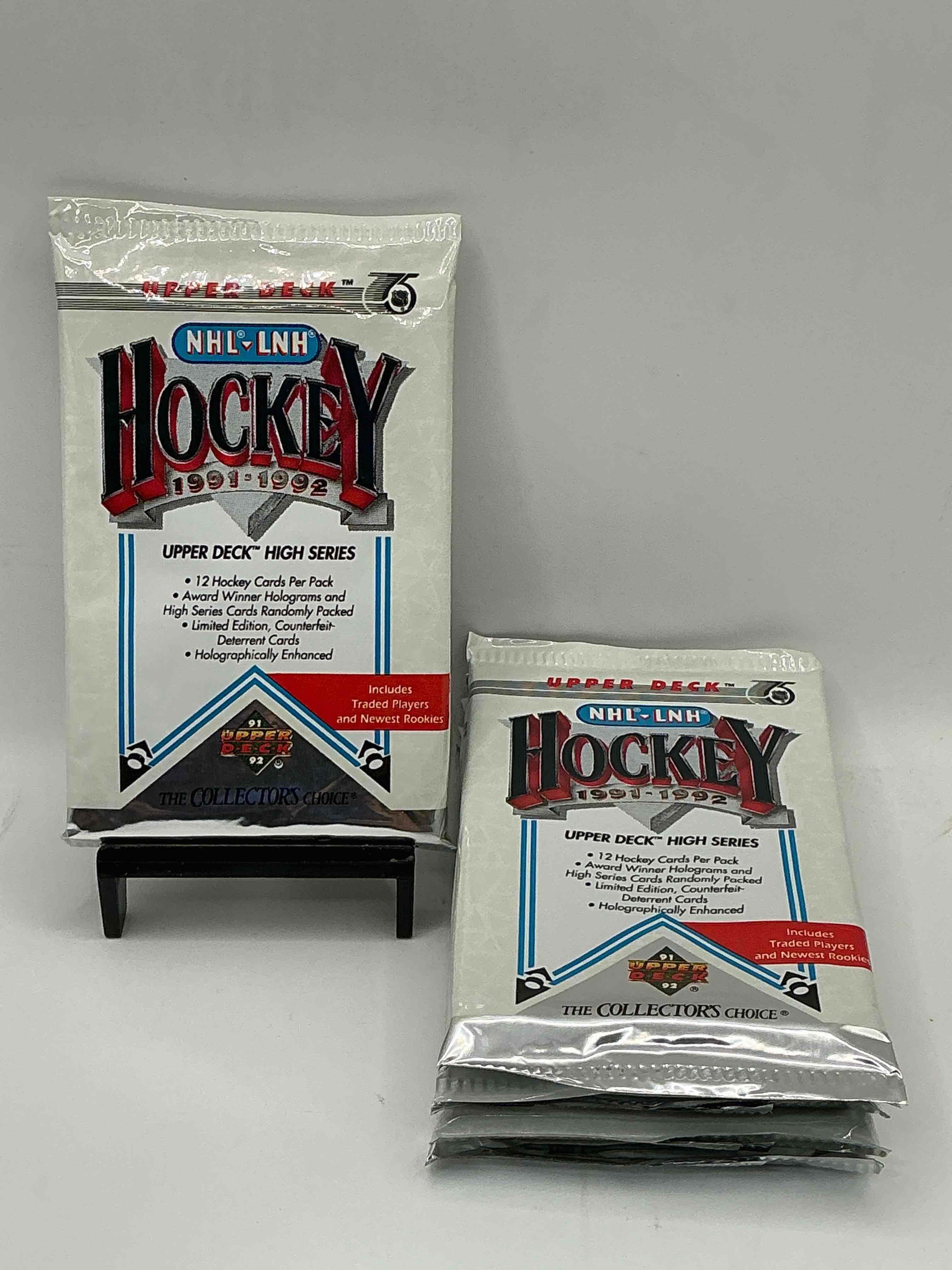 wow! 1991-92 nhl upper deck high series hockey packs! look for all of your favorite stars from the 90’s in these rare packs!