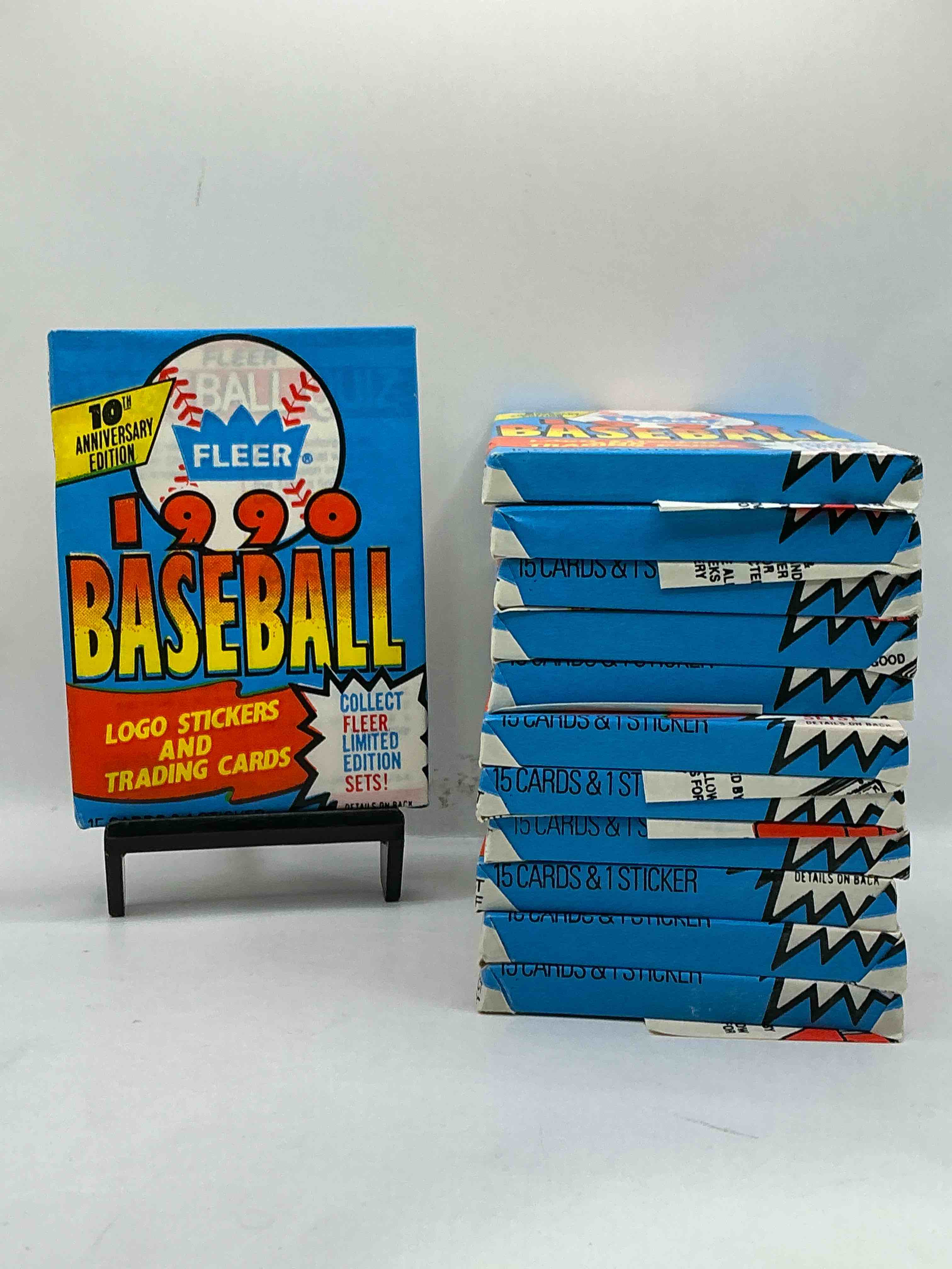 vintage baseball! awesome 1990 fleer baseball unopened sports card wax packs!direct from original box! search for valuable collectible ken griffey jr cards!