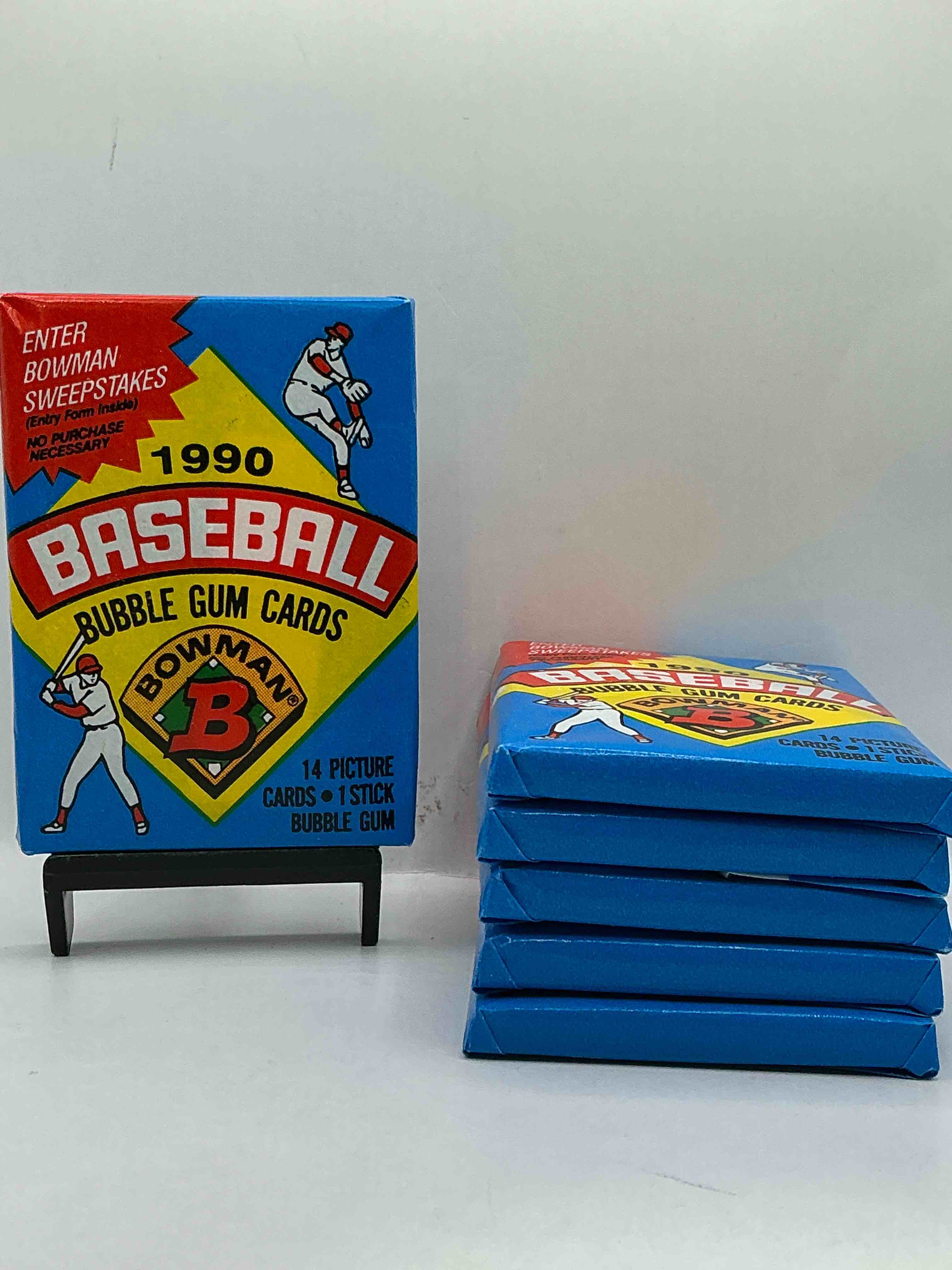 1990 bowman baseball unopened sports card wax packs! direct from original box! look for frank thomas & larry walker rookie cards!