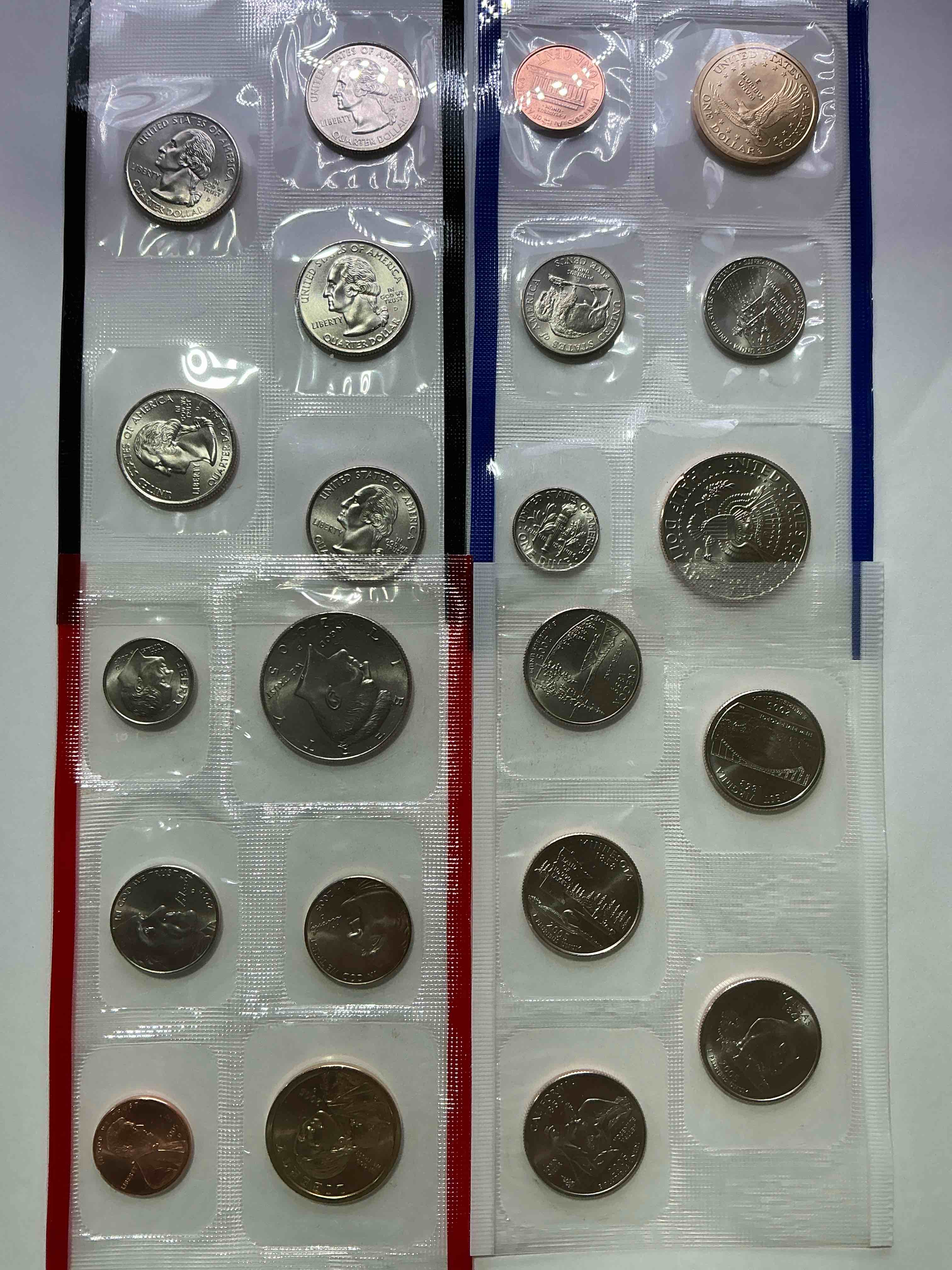 2005 uncirculated mint coins! 22 coin mint coins with state quarters! half dollars, quarters, nickels, dimes & pennies! 22 coin uncirculated mint coins! 