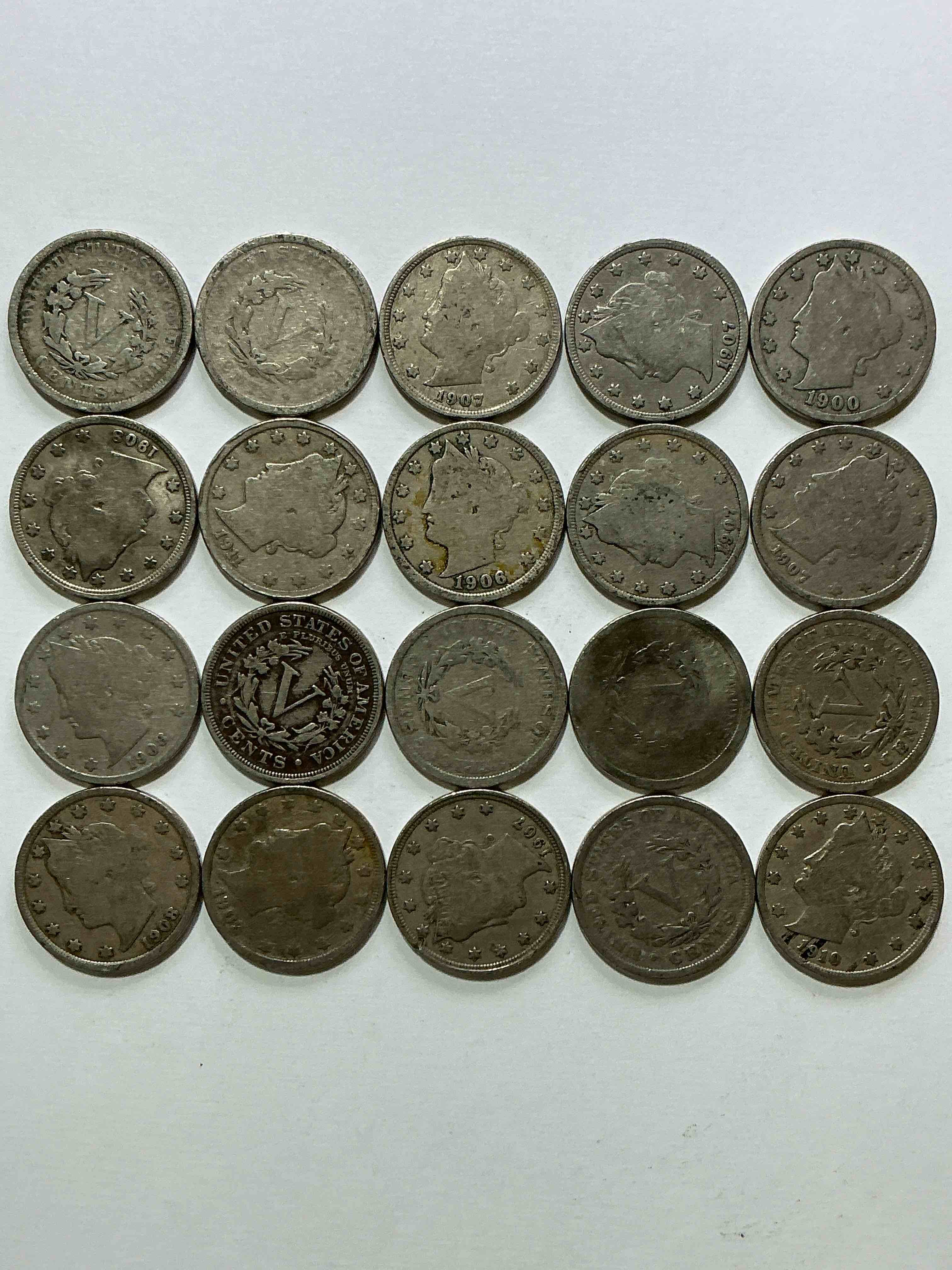 Antique U.S. V Nickels! Think Of The History These Coins Have Seen!, Liberty Head V Nickels Were Minted Up Until 1913 & Were The Style Of Nickels Before Buffalo Nickels. Own Some Cool Pieces Of History! Rare To See These Coins With The "Date On" In Circulated Condition!