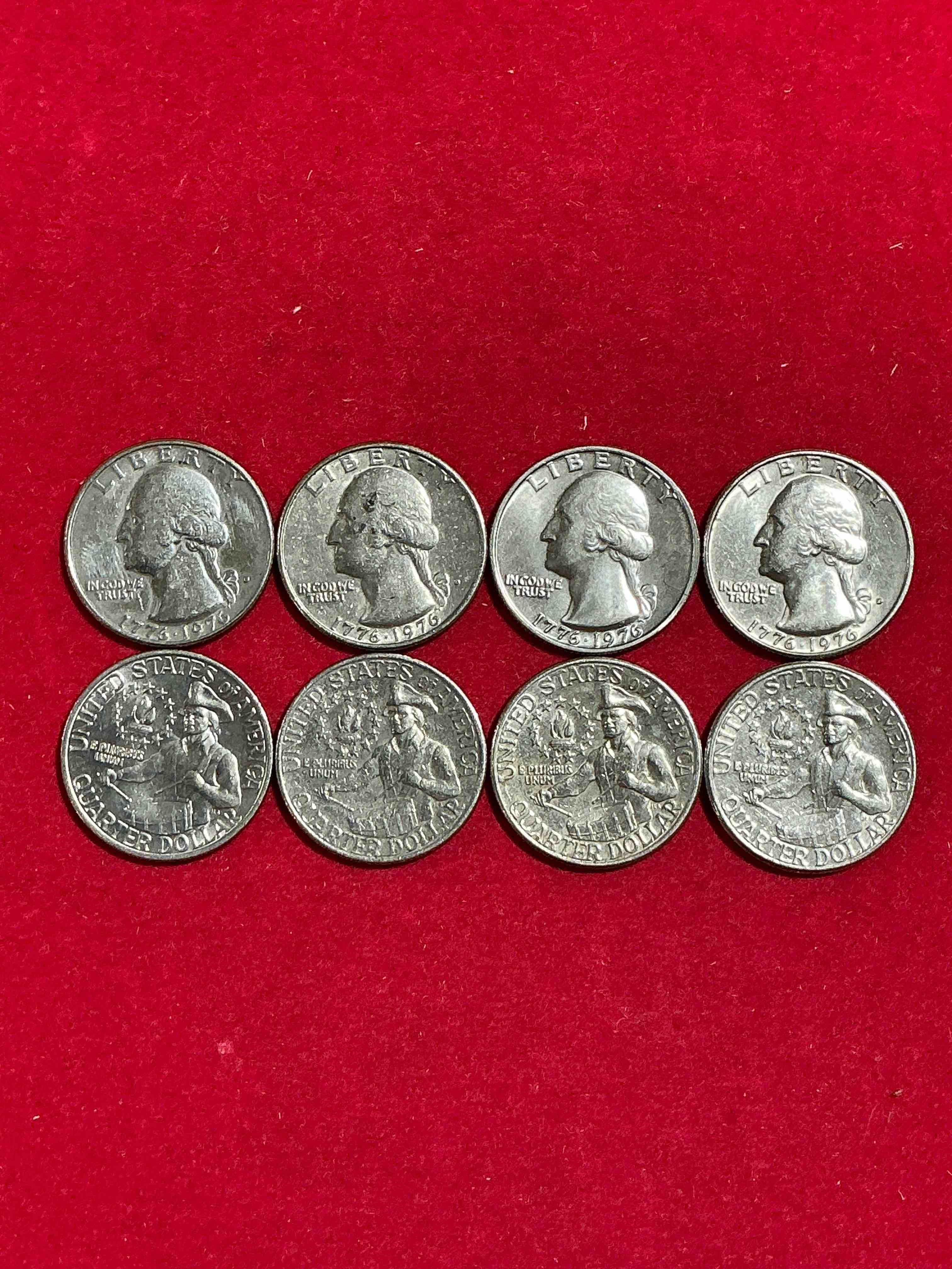 1976 bicentennial bliss! quarters! in 1976 the u.s. mint produced coins celebrating the 200 year anniversary of america. up for auction are awesome examples of bicentennial quarters produced for this... the infamous 200 year anniversary edition! highly desirable for collectors! own pieces of history & get ready for america's 250 year anniversary coming soon!