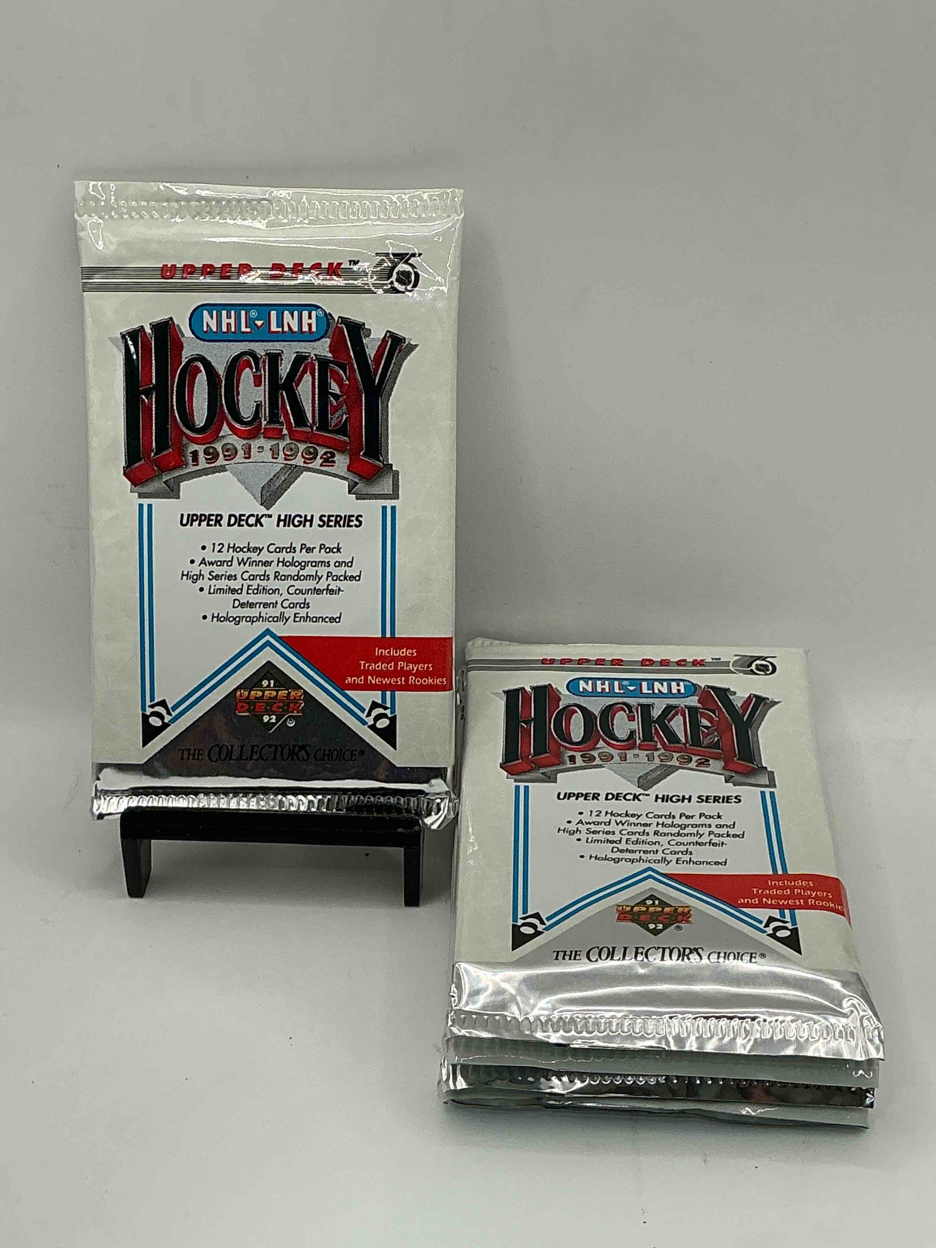 wow! 1991-92 nhl upper deck high series hockey packs! look for all of your favorite stars from the 90’s in these rare packs!