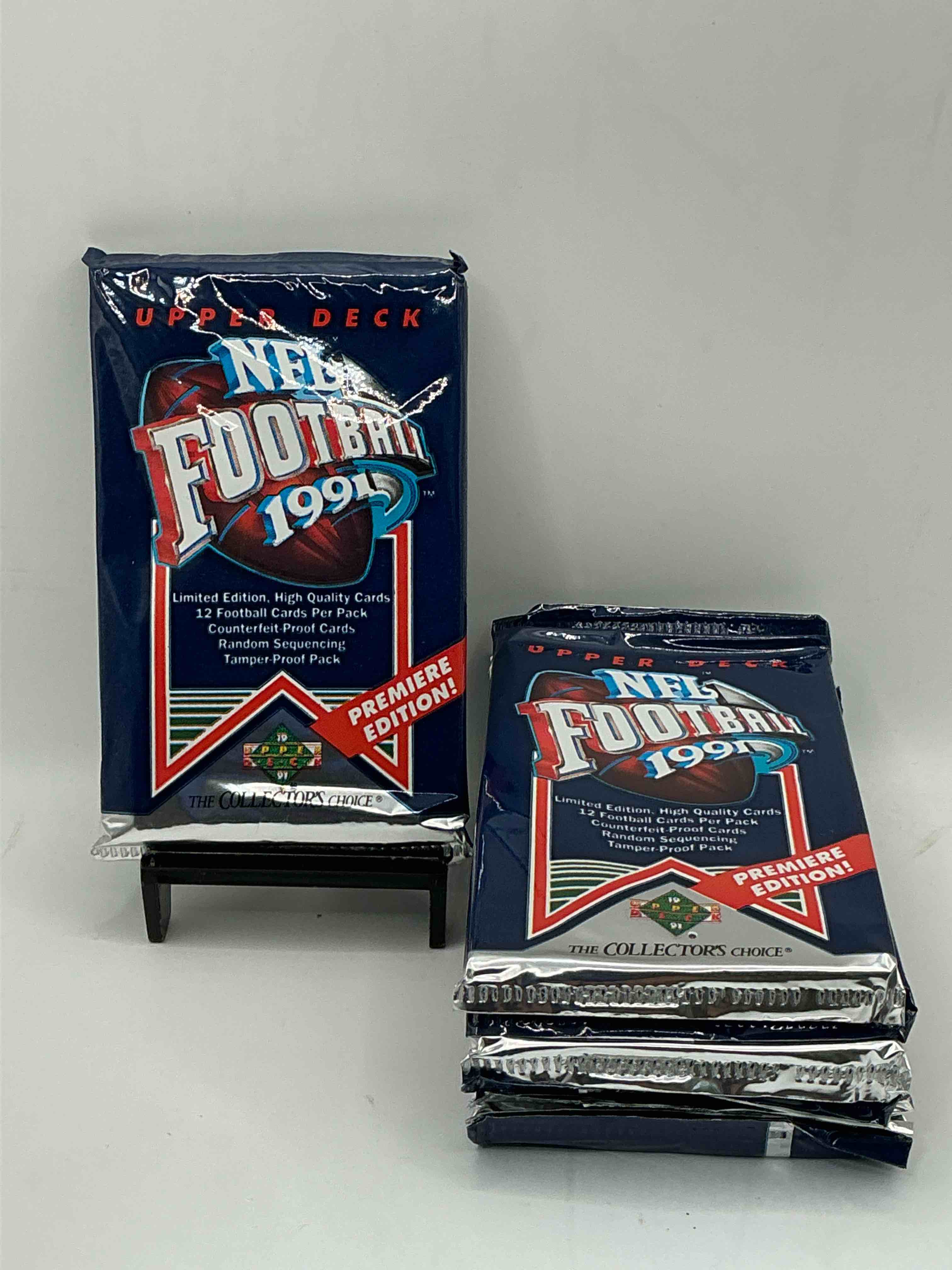 rare & vintage! 1991 upper deck premier edition unopened nfl football packs! direct from original box! brett favre rookie year! search for brett favre rookie & other 80s stars!