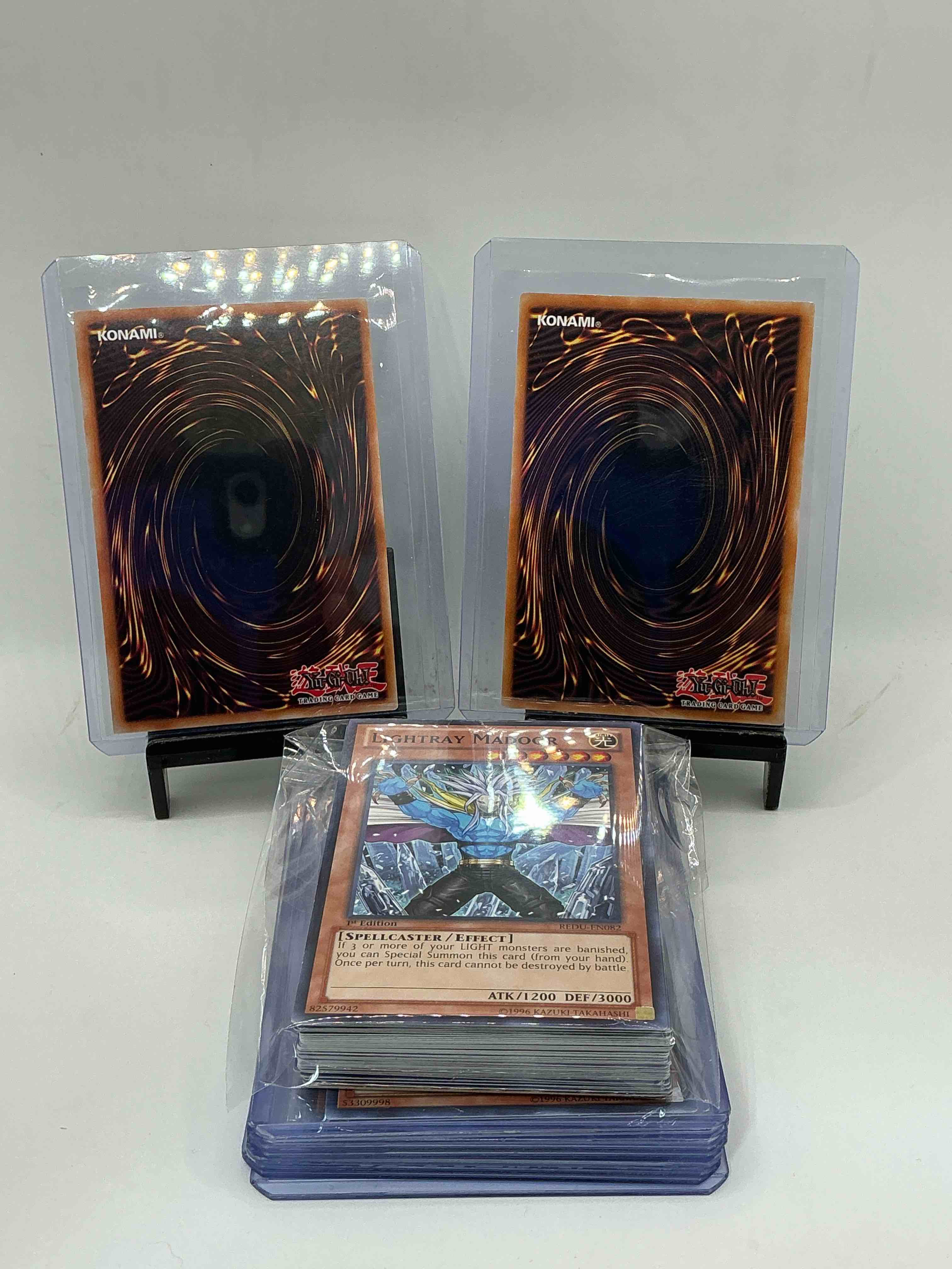 Condition photo showing New/Like New for yu-gi-oh 50 card lot! join the craze of yu-gi-oh with these awesome cards! this 50 card lot includes the big three yu-gi-oh category cards, monsters, spells & traps! this 50 card lot includes some of all three! wow! perfect time to start collecting! 