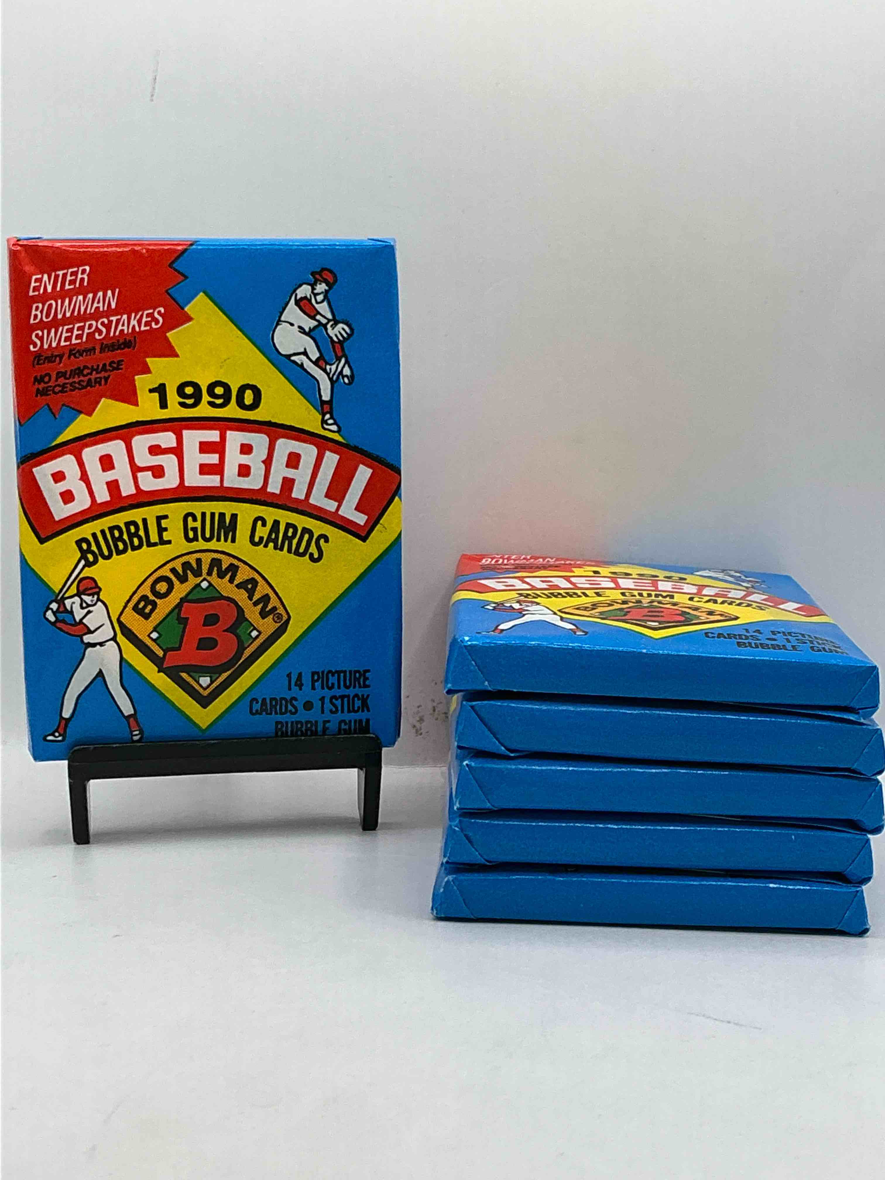 1990 bowman baseball unopened sports card wax packs! direct from original box! look for frank thomas & larry walker rookie cards!