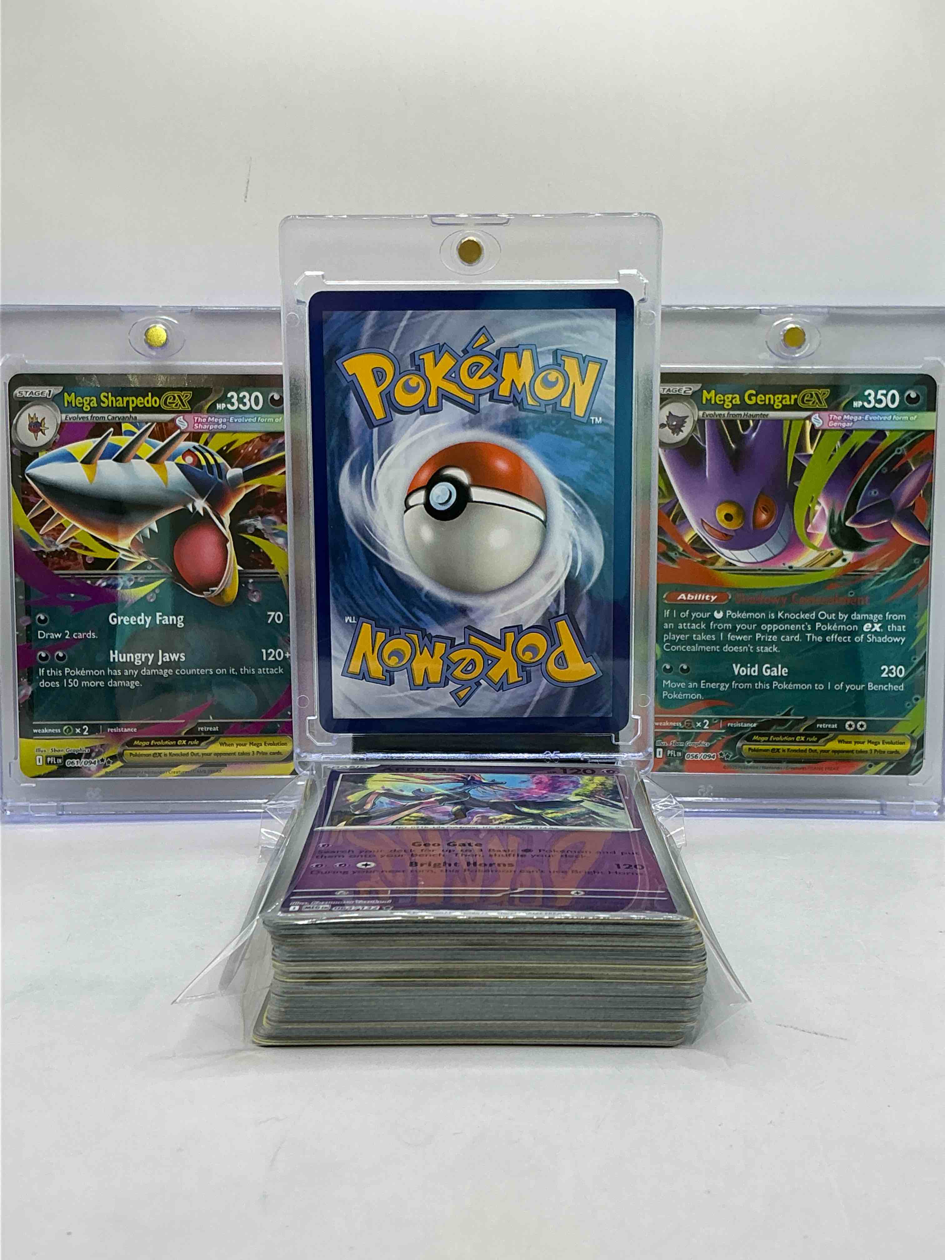 Condition photo showing New/Like New for charizard gx, mega gengar ex, mega sharpedo & more! insane! wow! this 50 card pokémon lot includes these awesome cards along with 50 other pokémon heroes, holos, legends & commons- including 1 stage two rare holographic, 2 stage one rare holographic, 3 basic rare holographic, 4 common/ uncommon holographics (all stages), 2 stage two non holographic & 2 rares! also includes 36 non holo common/ uncommon basic & first stage cards trainers & energy too! perfect set for collectors & enthusiasts! , 