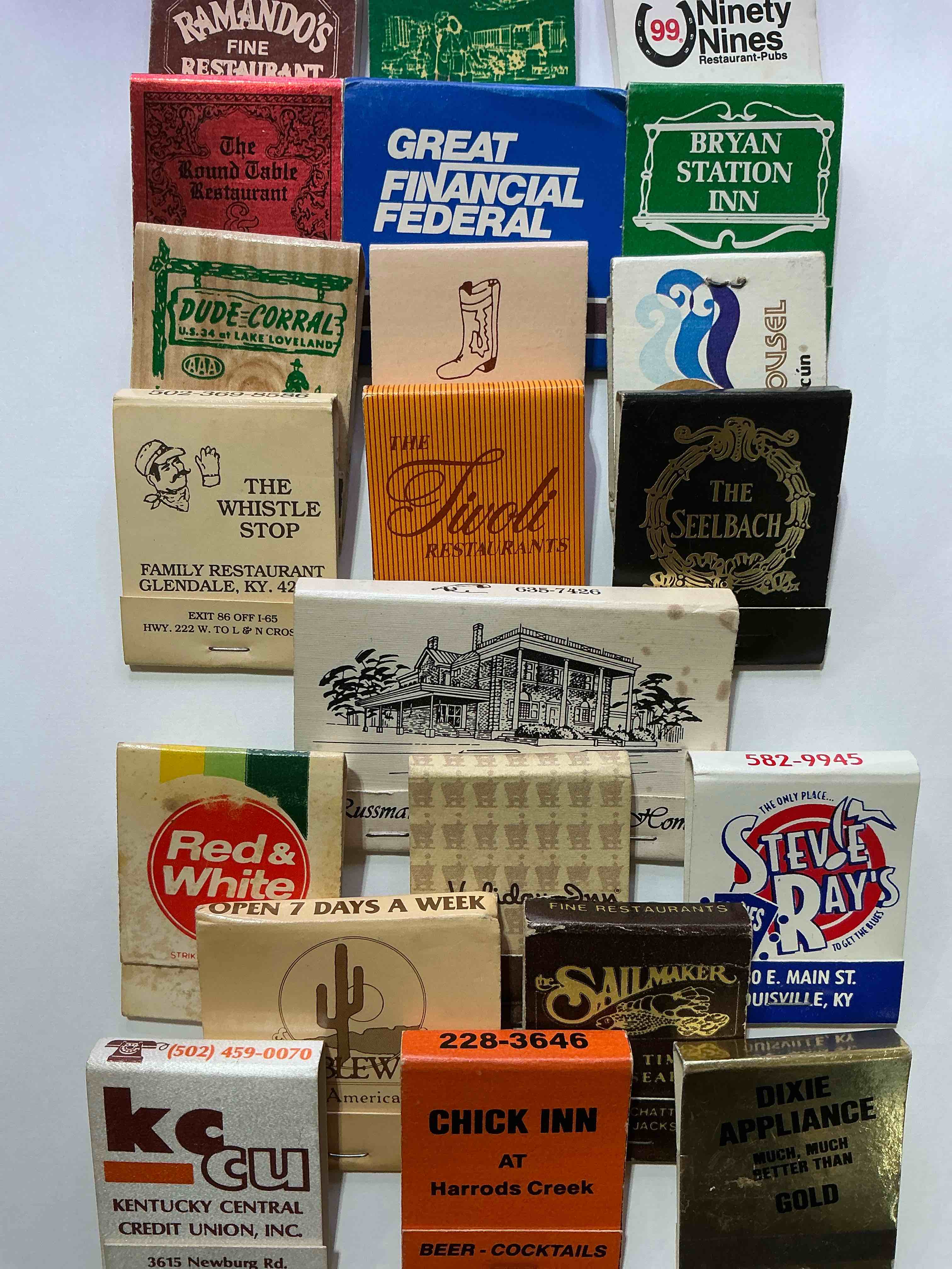 vintage matchbooks!  a crazy hard to collect collection of matchbooks from all over, many from places that no longer exist!  collection spans decades & decades!  most books are complete with all matches!  one of a kind collection!  all original & impossible to find anywhere else!