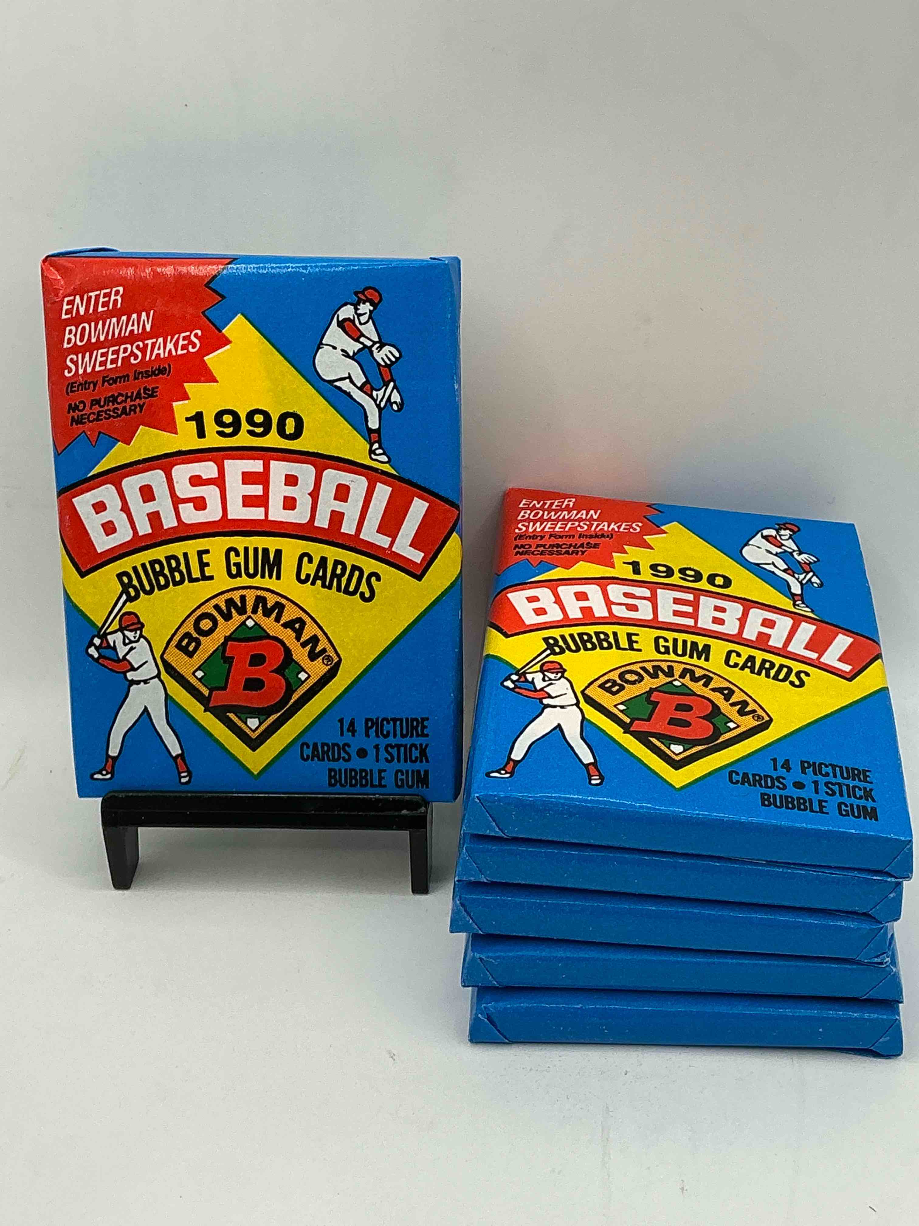 1990 bowman baseball unopened sports card wax packs! direct from original box! look for frank thomas & larry walker rookie cards!