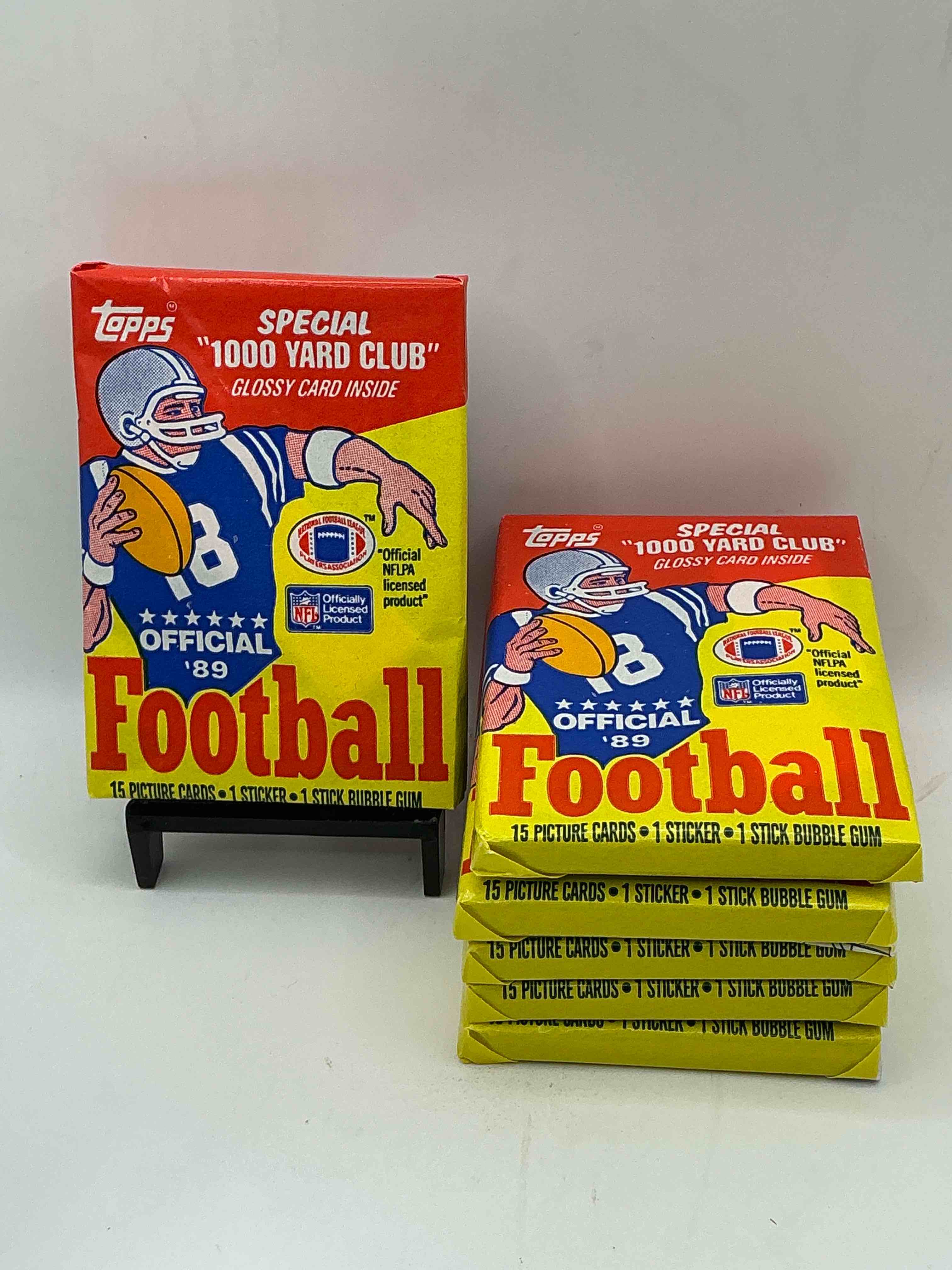 1989 topps football unopened sports card wax packs! straight from original box!search for deion sanders rookie cards! along with valuable jerry rice, bo jackson & other 80's stars!