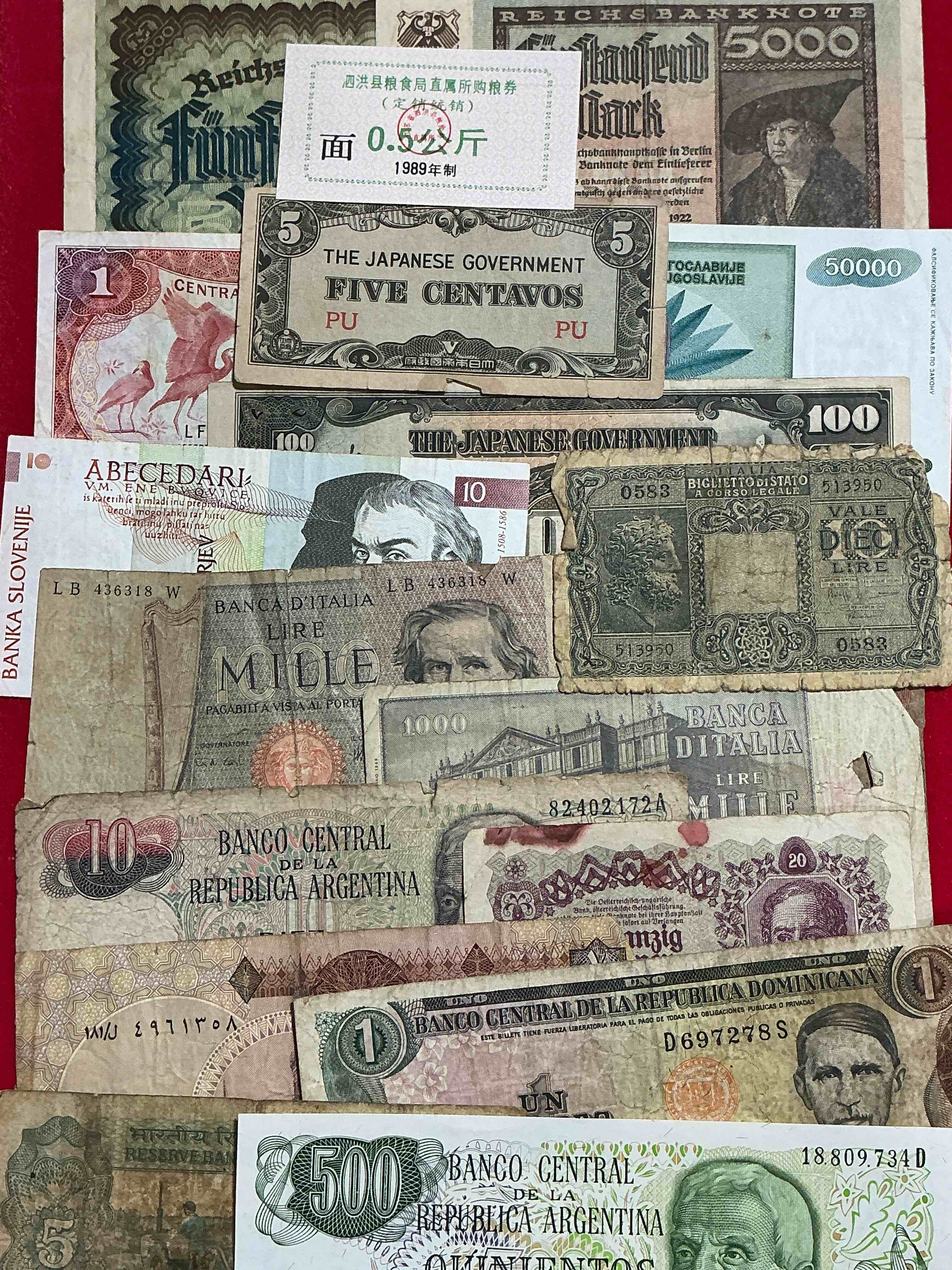 world antique & modern authentic paper money! genuine paper currency from around the world, all bills unique & typically span the last 100 years or so! in circulated & uncirculated condition! impossible to collect! 
