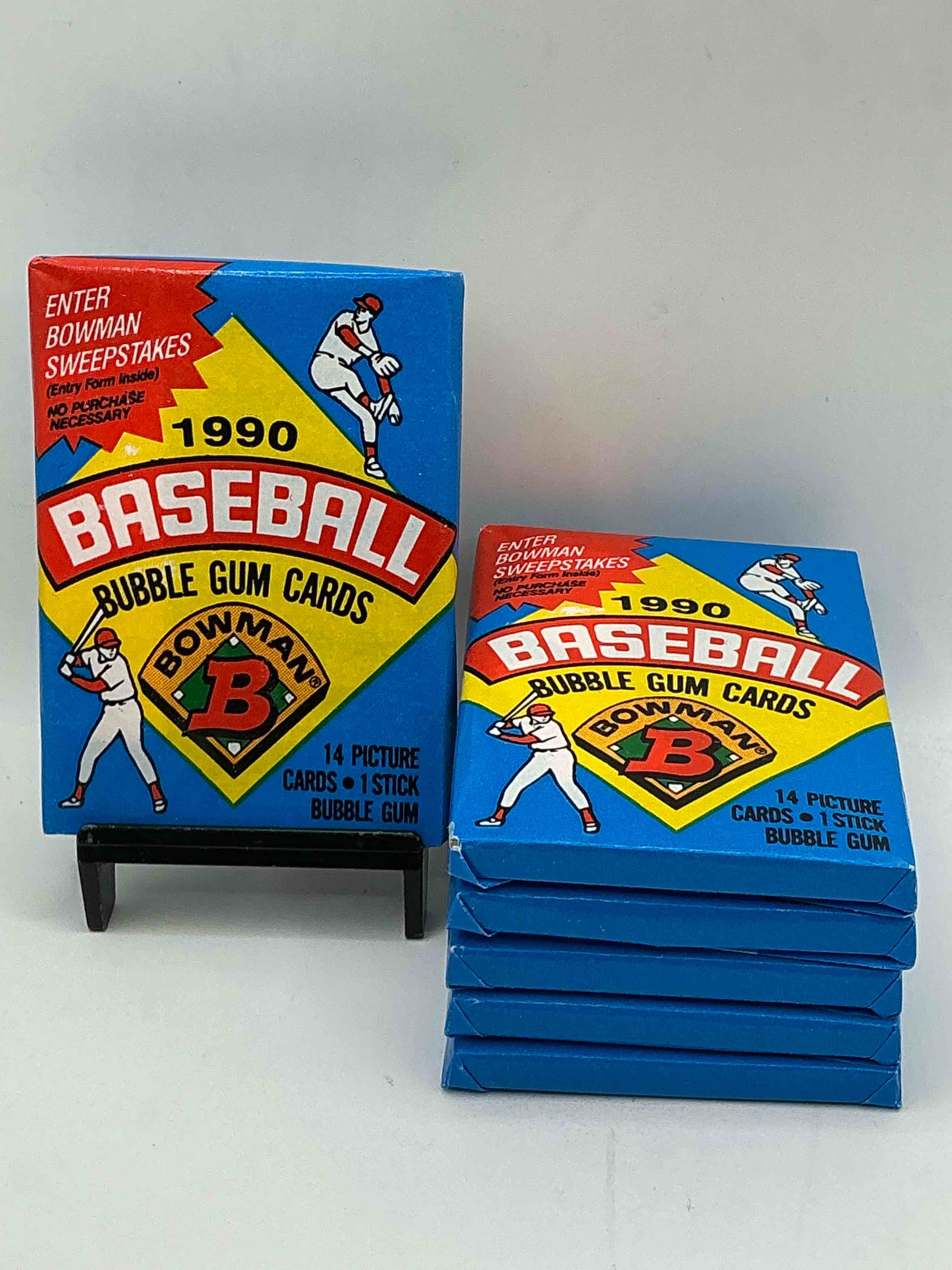 1990 bowman baseball unopened sports card wax packs! direct from original box! look for frank thomas & larry walker rookie cards!