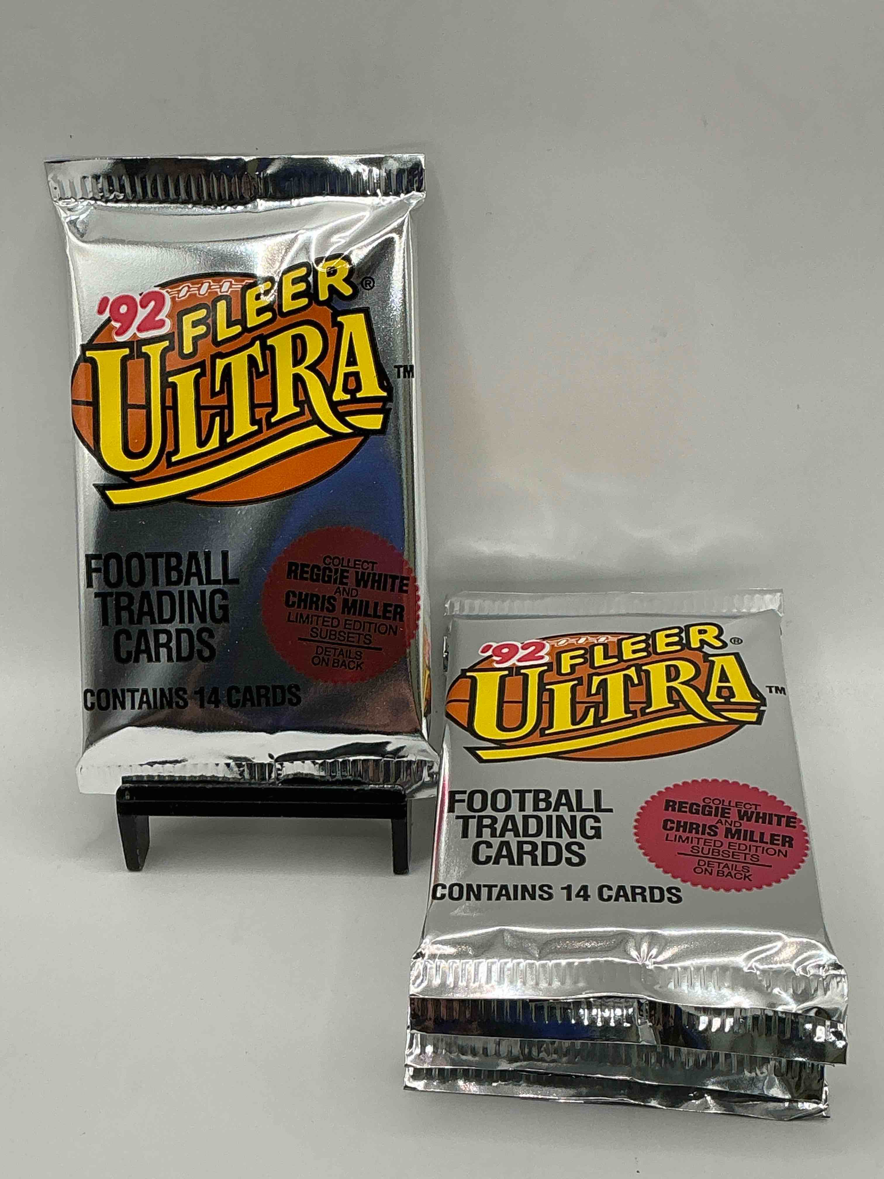 1992 fleer football unopened packs, straight from box! search for awesome cards from barry sanders, emmitt smith, brett favre & other 80's & early 90's stars! also, search for mark rypien performance highlights cards!