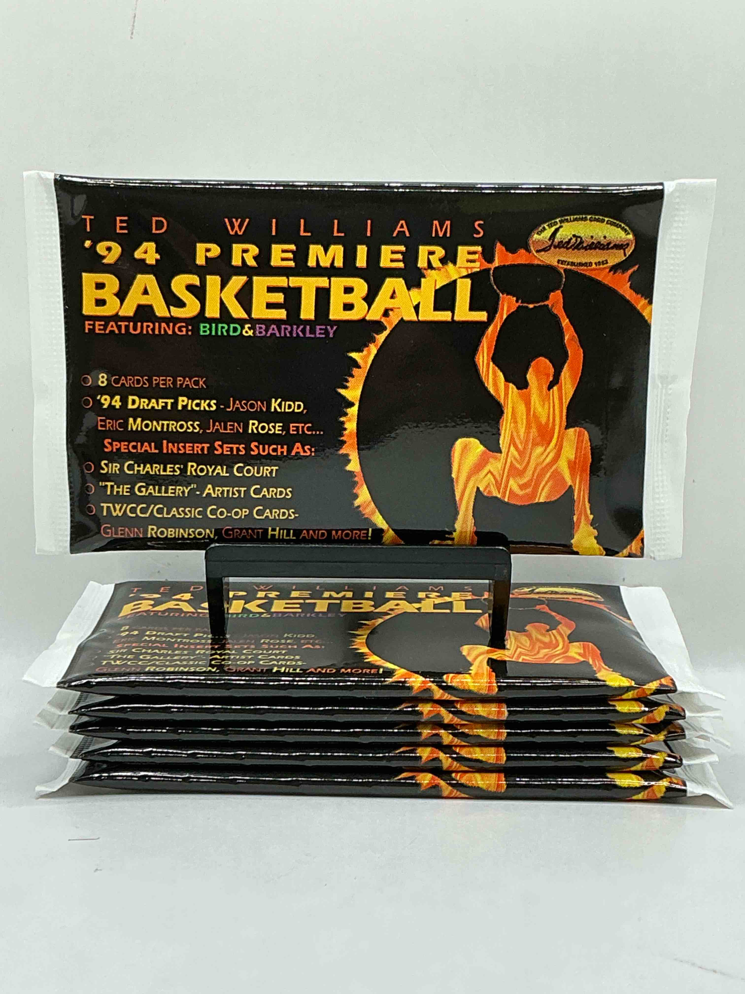 1994 ted williams premiere unopened basketball packs! search for jason kidd & grant hill rookies, along with other big names from the year! look for exclusive co-op cards! wow!