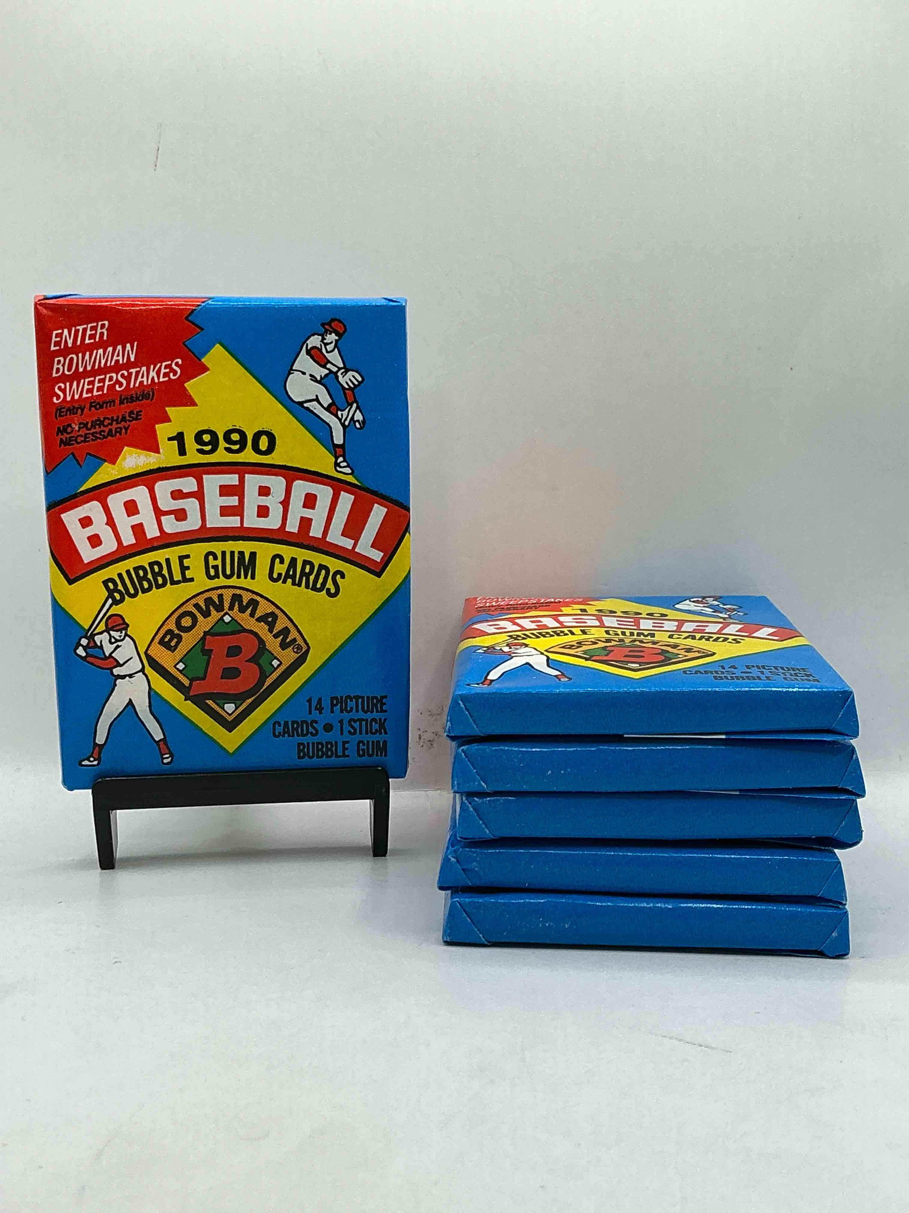 1990 bowman baseball unopened sports card wax packs! direct from original box! look for frank thomas & larry walker rookie cards!