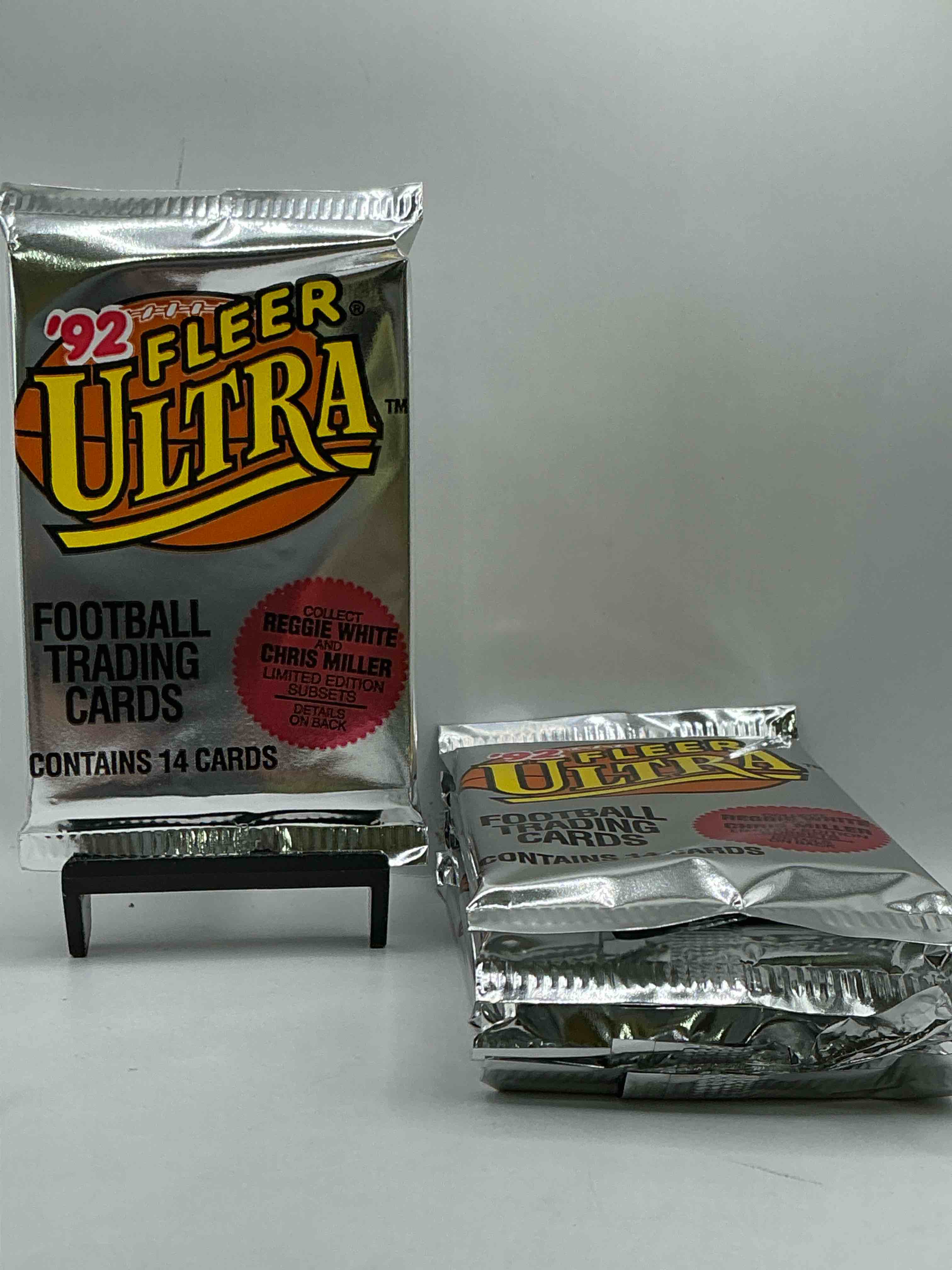 1992 fleer football unopened packs, straight from box! search for awesome cards from barry sanders, emmitt smith, brett favre & other 80's & early 90's stars! also, search for mark rypien performance highlights cards!