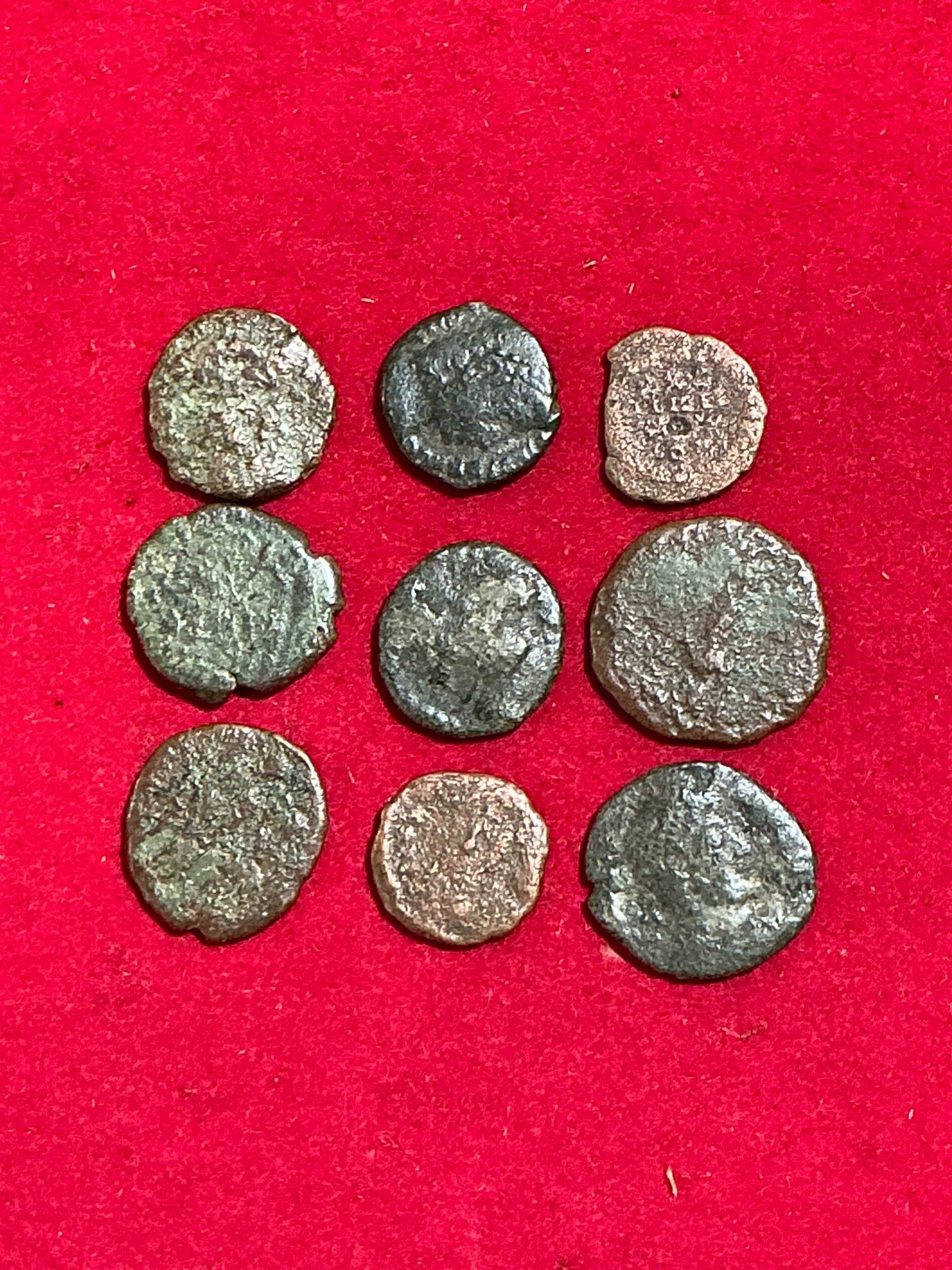 ancient roman coins! 1,600-1700 years old approximately! check out these amazing authentic pieces of history, ancient roman bronze coins from the approx 300 to 400 a.d era... serious pieces of history & serious colléctor items! own authentic pieces of ancient history!