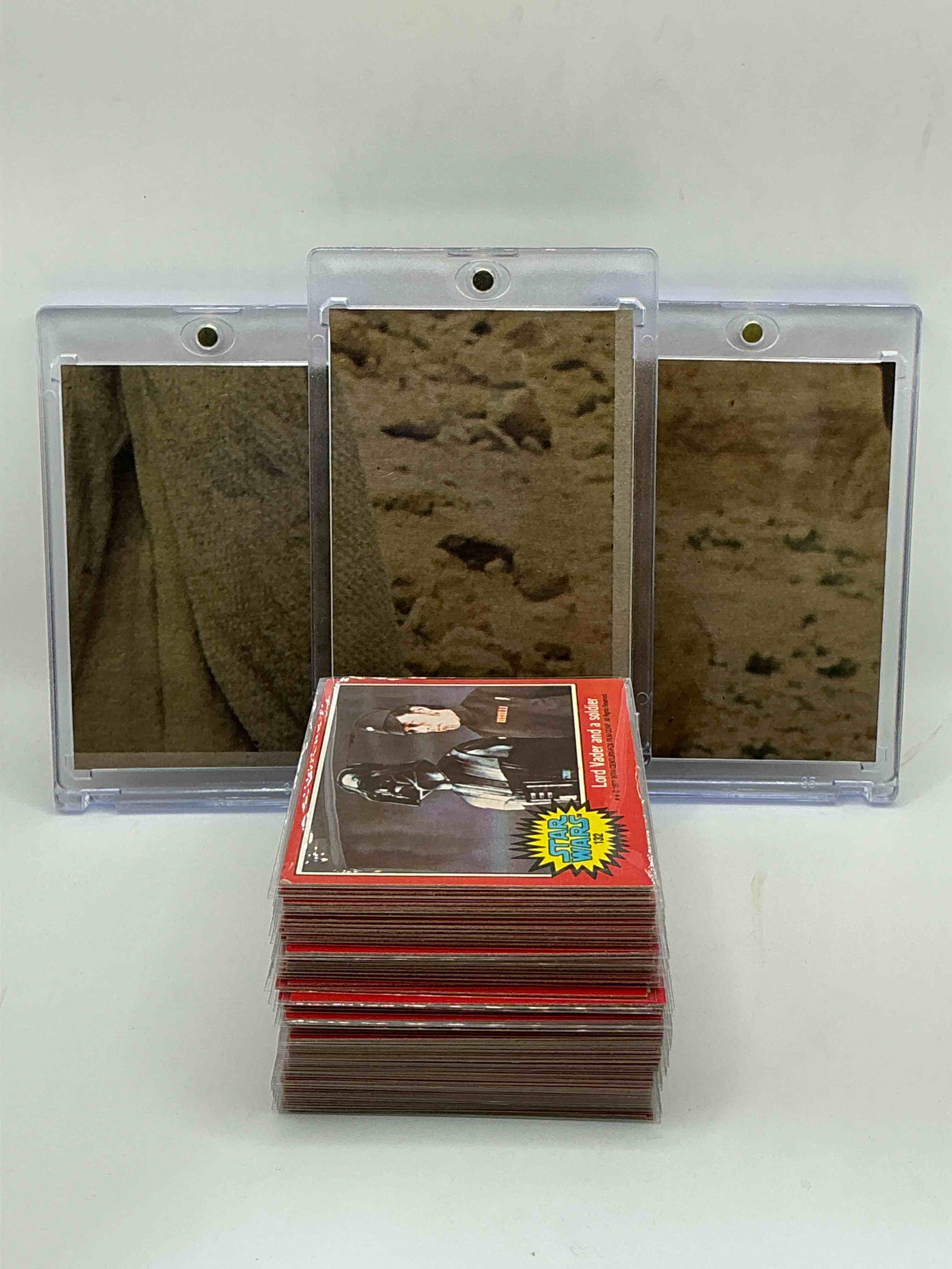 Condition photo showing New/Like New for 1977 star wars authentic original! complete 1977 star wars movie card set, series two red, all 66 cards included. cards in good to fine condition. an amazing way to get a very hard to find, genuine 1977 star wars series three complete card set!