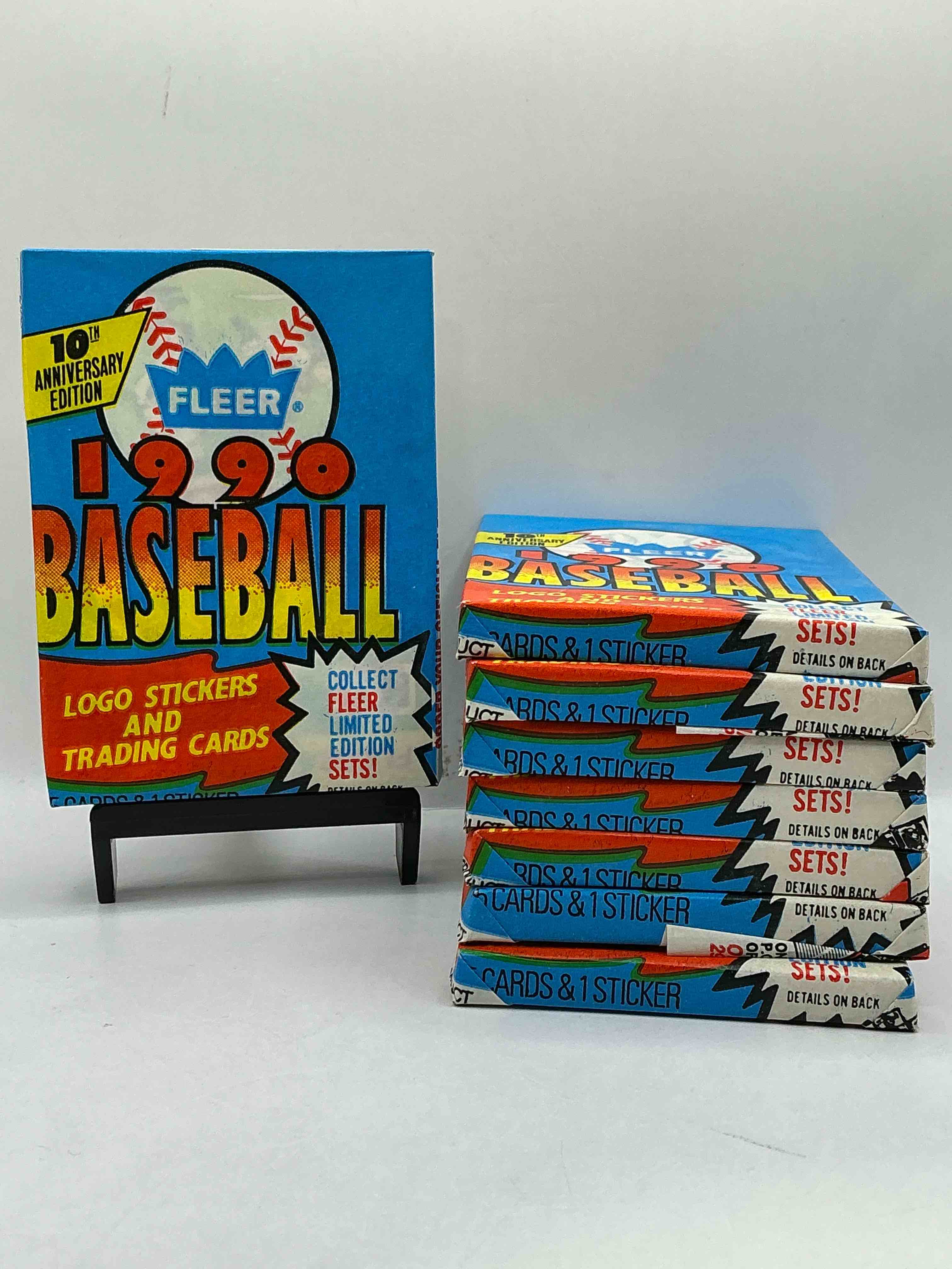 vintage baseball! awesome 1990 fleer baseball unopened sports card wax packs!direct from original box! search for valuable collectible ken griffey jr cards!