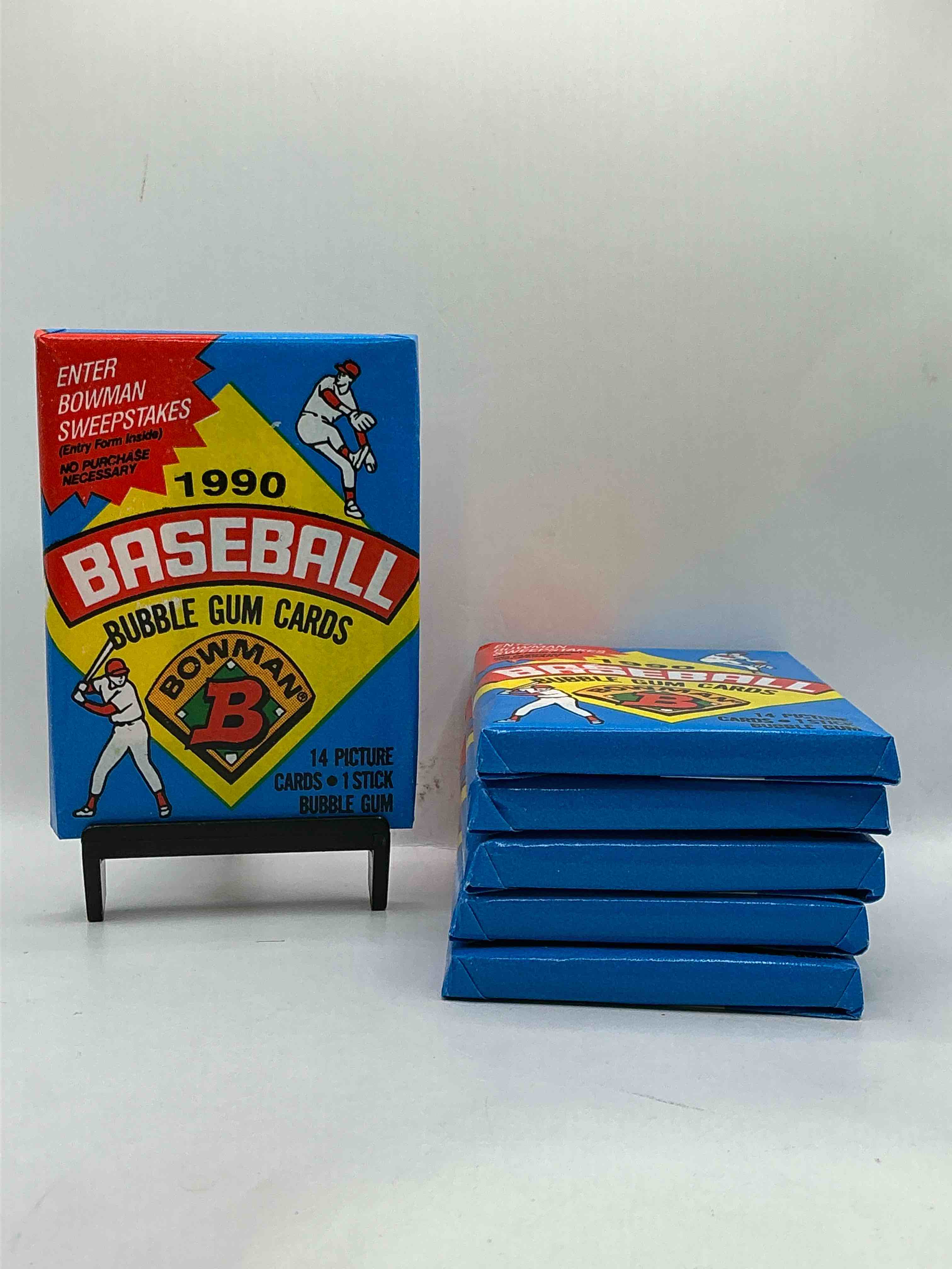 1990 bowman baseball unopened sports card wax packs! direct from original box! look for frank thomas & larry walker rookie cards!