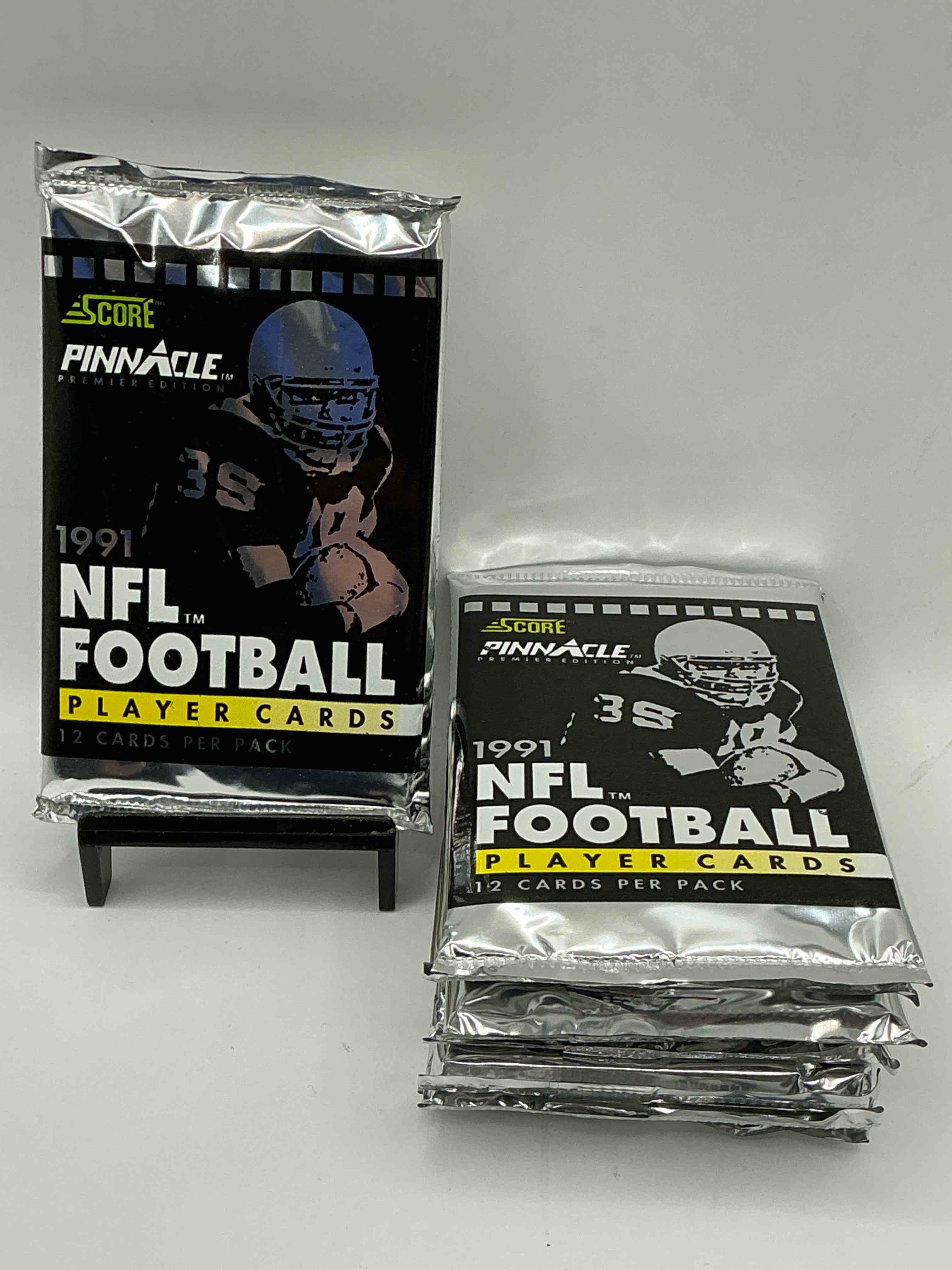 1991 pinnacle premier edition score unopened sports card packs direct from original box! search for valuable emmitt smith cards & other stars!