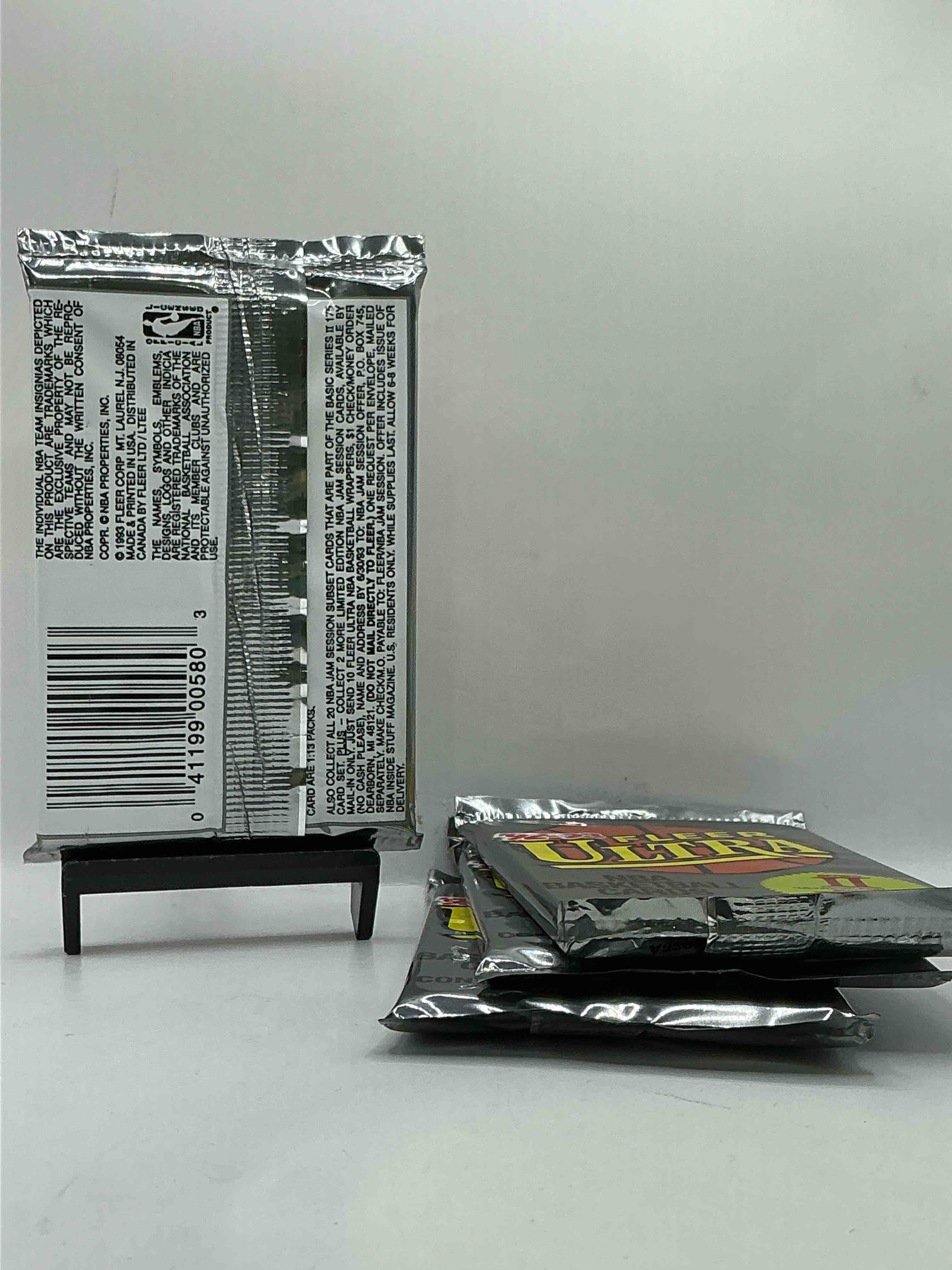 Condition photo showing New/Like New for shaq rookie!? awesome 1992/93 fleer ultra series two nba basketball sealed card pack, direct from original sealed retail case! series two is a collectors' dream because it's where to find shaquille o'neals' rookie card, as well as several valuable michael jordan cards! getting harder & harder to find!