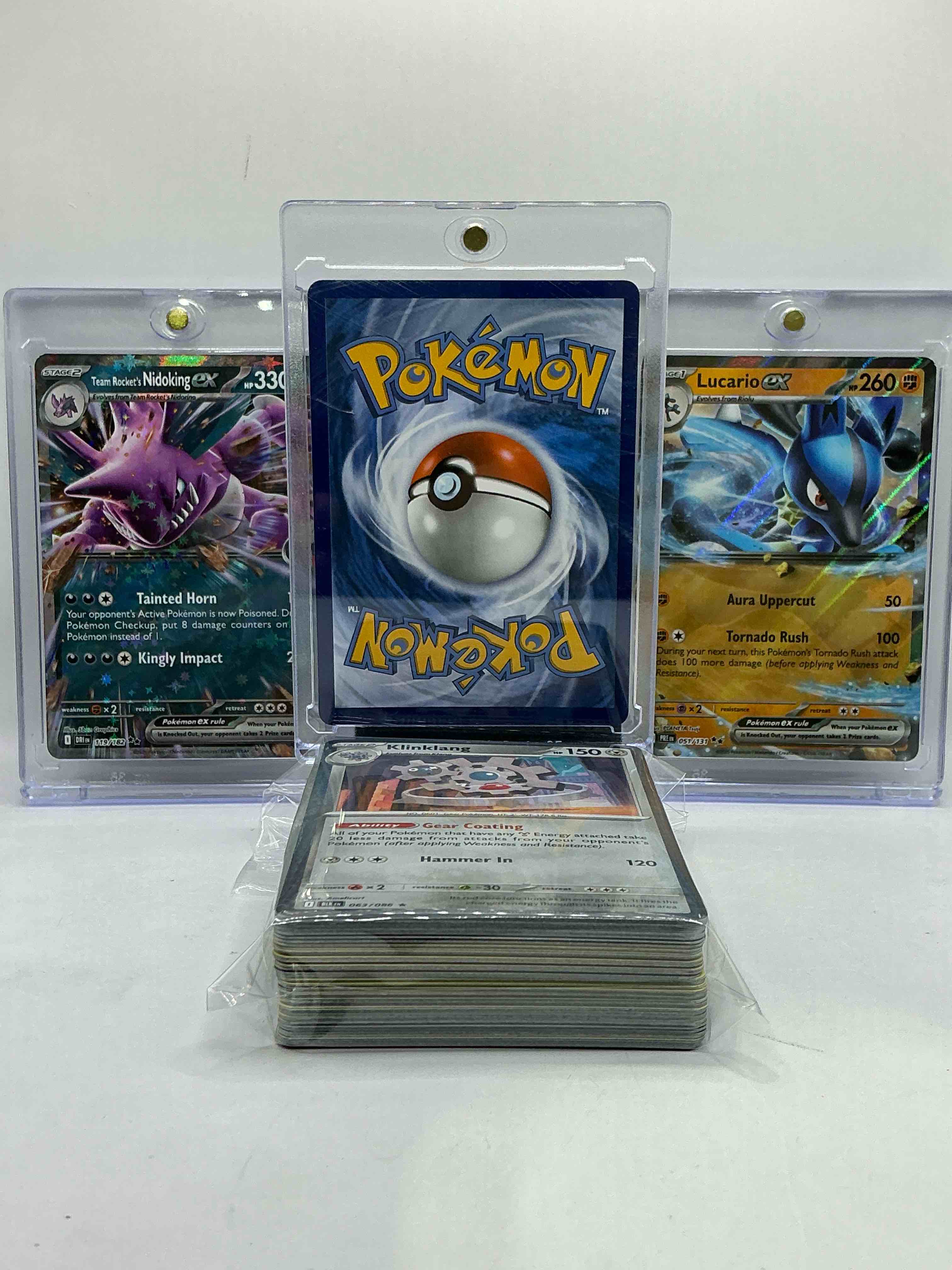 Condition photo showing New/Like New for pokémon palooza! mega charizard ex, lucario ex & nidoking ex & more! wow! along with 50 other pokémon heroes, holos, legends & commons- including 1 stage two rare holographic, 2 stage one rare holographic, 3 basic rare holographic, 4 common/ uncommon holographics (all stages), 2 stage two non holographic & 2 rares! also includes 36 non holo common/ uncommon basic & first stage cards trainers & energy too! perfect set for collectors & enthusiasts!
