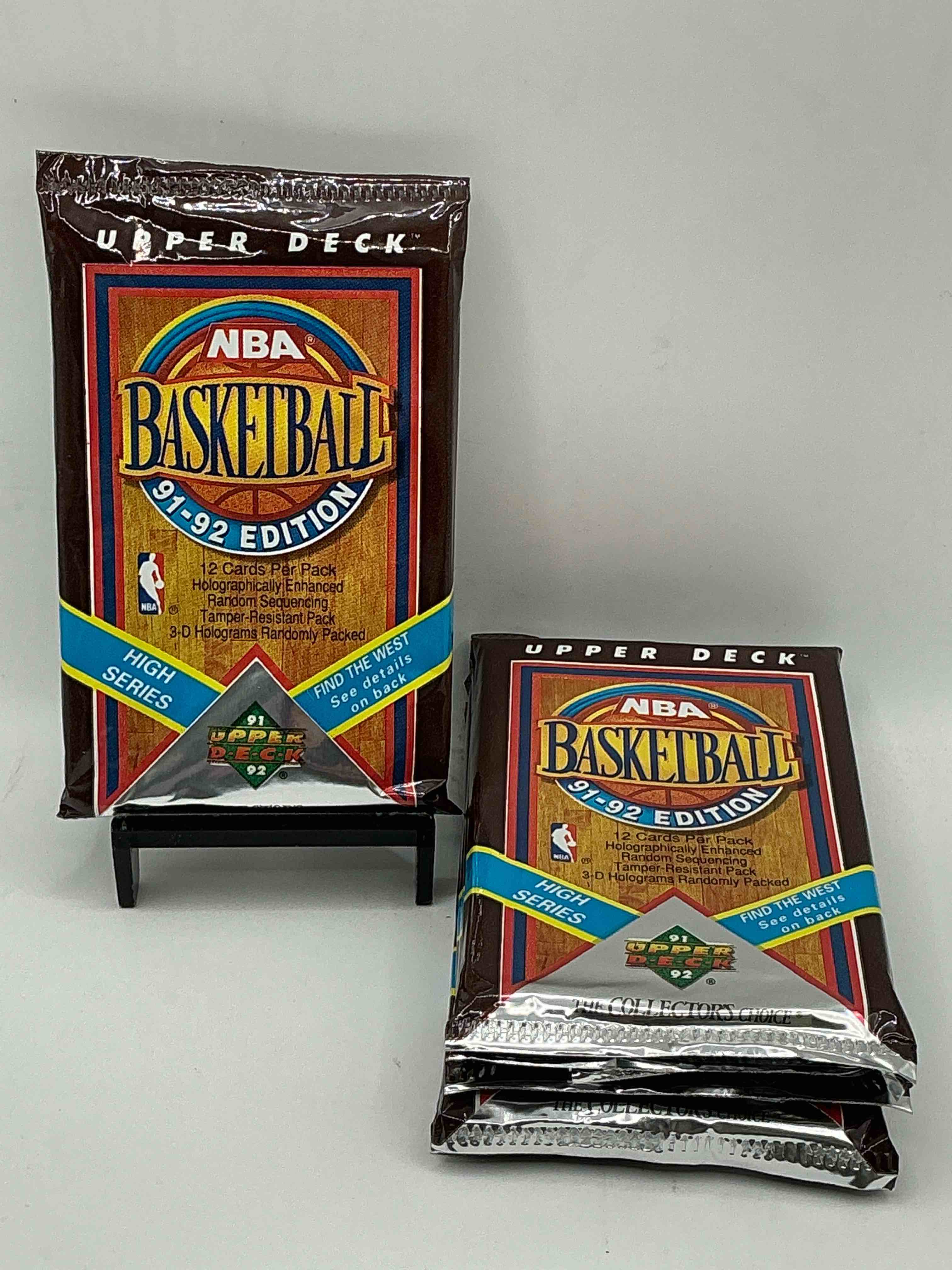 wow, find the west! 1991/92 high series upper deck nba basketball sealed pack, direct from original sealed retail case! potential to find a jerry west signature card only in this high series... super rare! also search for valuable michael jordans & too many great cards to list! an awesome investment in sports card memorabilia! you may never see these again, super rare!