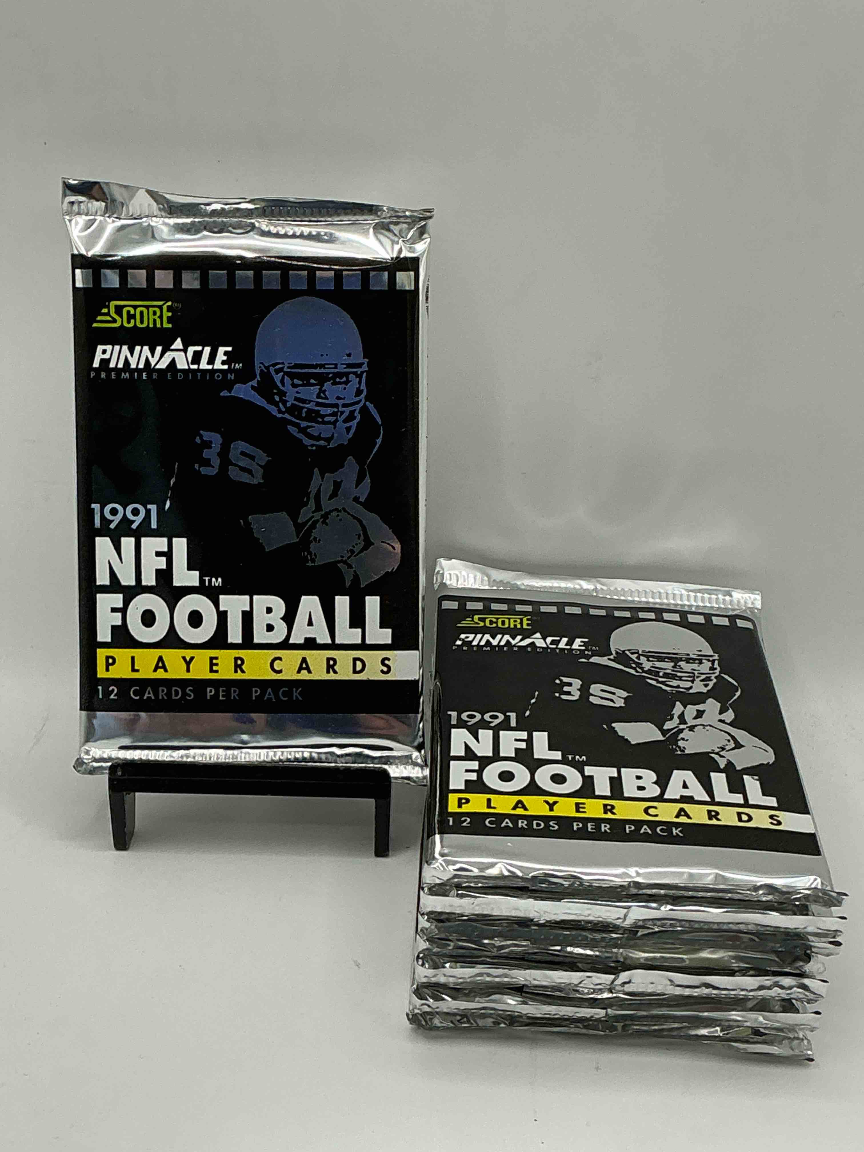 1991 pinnacle premier edition score unopened sports card packs direct from original box! search for valuable emmitt smith cards & other stars!