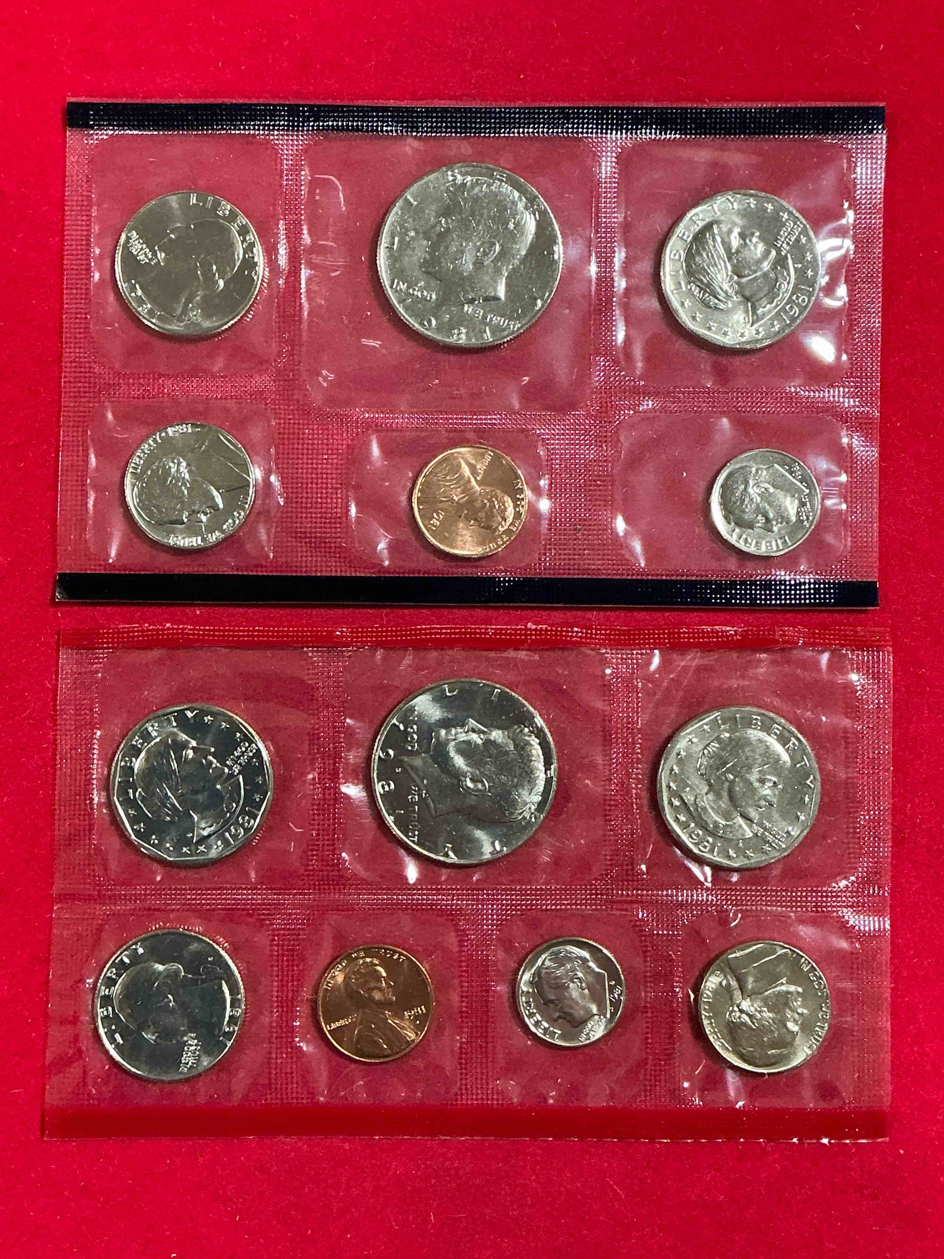 1981 Uncirculated Philadelphia & Denver 12 Coin Mint Combo! These Beautiful, Uncirculated Coins Are Rare Pieces Of History! 1981 Dimes, Pennies Half Dollars, Dollars, Nickels & Quarters!