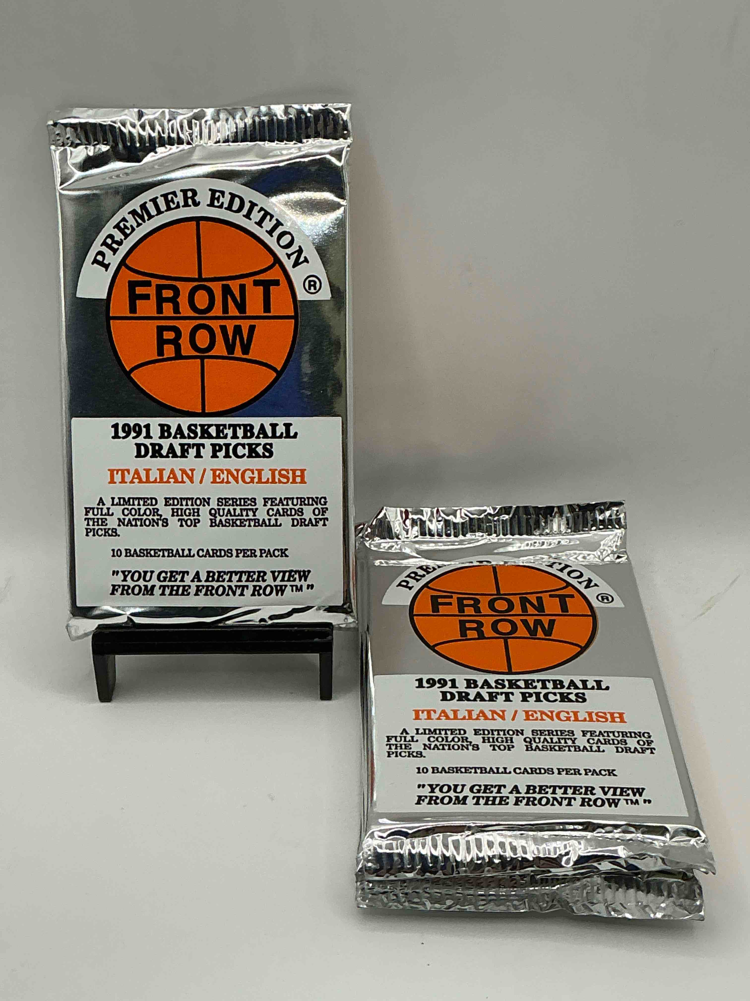 1991 Throwback Rarity! Here's Something You've Probably NEVER Seen! 1991 Front Row College Basketball / NBA Unopened Sealed Packs, Direct From Sealed Original Retail Case! Includes Randomly Inserted Rare Autograph Cards! Front Row Was The “Original" College Jersey Card Packs Back In The Day & Has Long Been Defunct. These Cards Are Becoming Serious Collector Items Due To Their Scarcity. These Things Are Serious Rare! Own Some Great Sports Card History & Something You'll Rarely See Again!