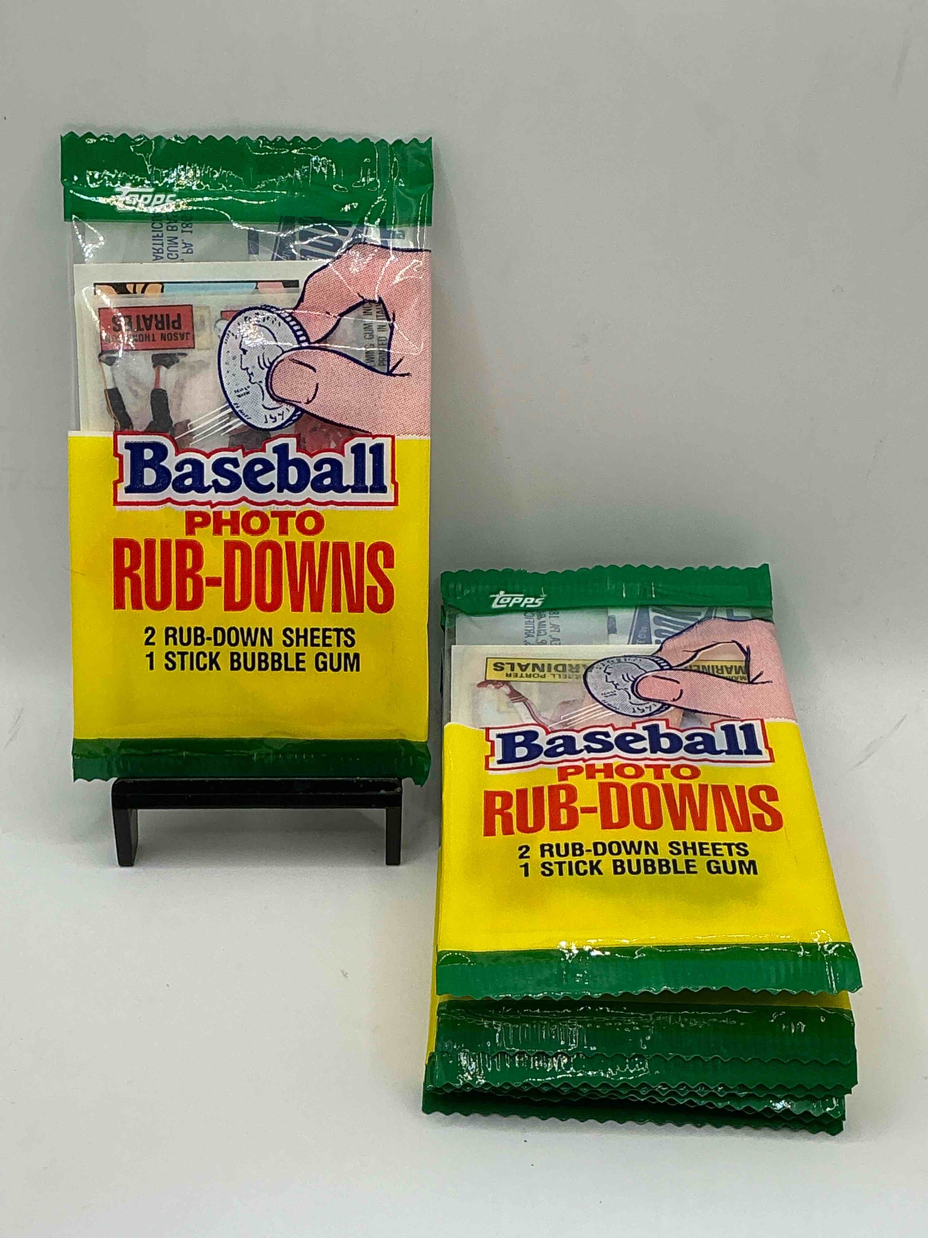1985 Baseball Photo Rub Downs! Ultra Rare Baseball Packs From 1985! Super Cool Baseball Rub Downs Stamps!