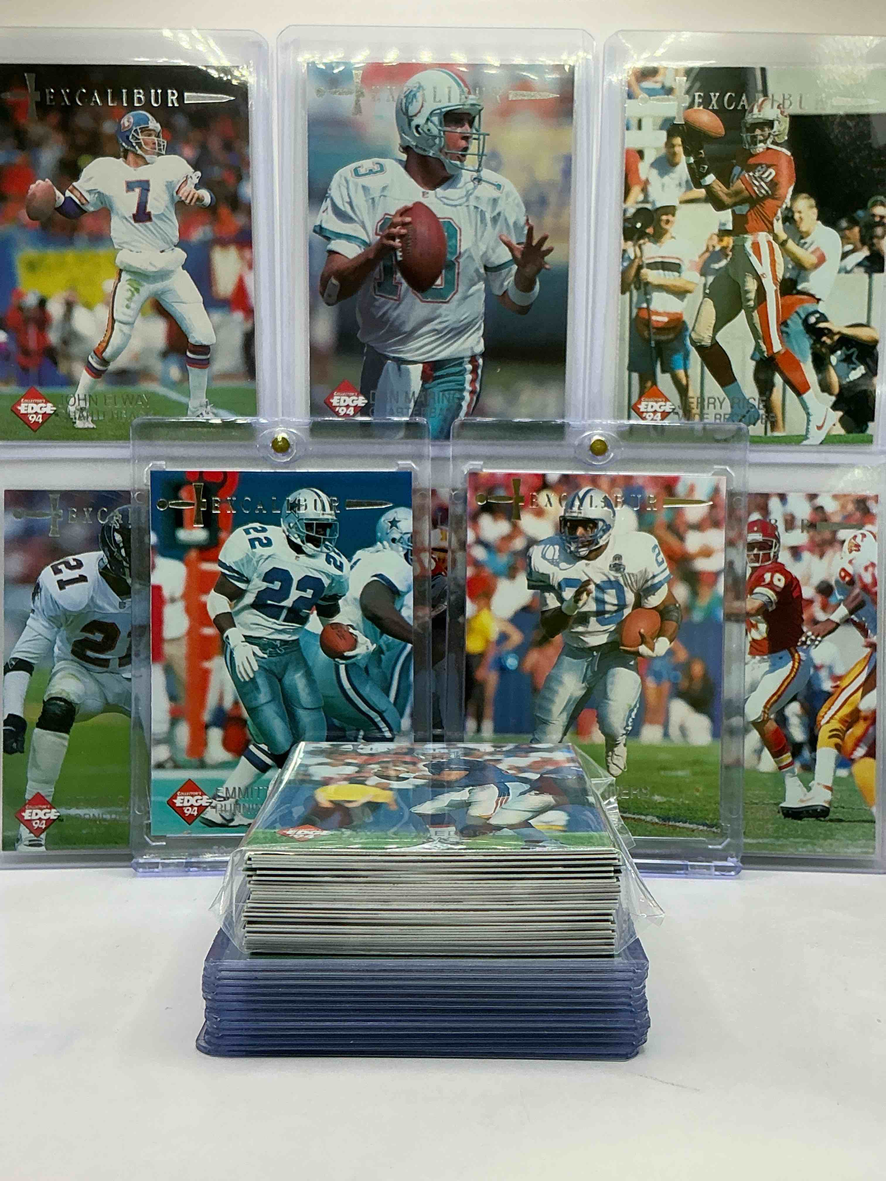 Excalibur Insanity! 1994 Collector’s Edge FOOTBALL Cards! Emmitt Smith, Brett Favre, Barry Sanders, Jerry Rice, Joe Montana, Deion Sanders, John Elway & More! 50 Card Lot, Includes Legends & Commons! 