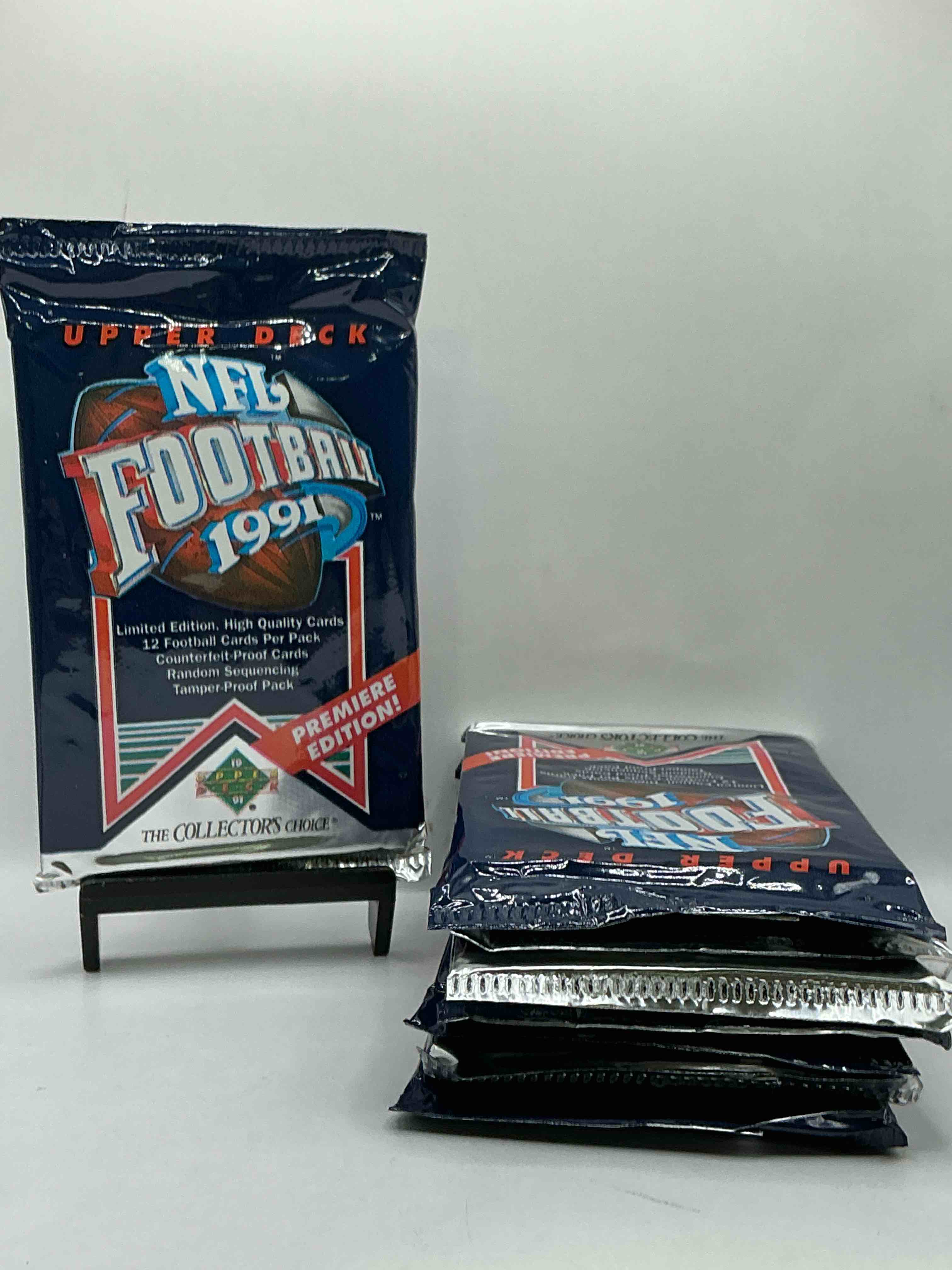 Rare & Vintage! 1991 Upper Deck Premier Edition Unopened NFL Football Packs! Direct From Original Box! Brett Favre Rookie Year! Search For Brett Favre Rookie & Other 80s Stars!