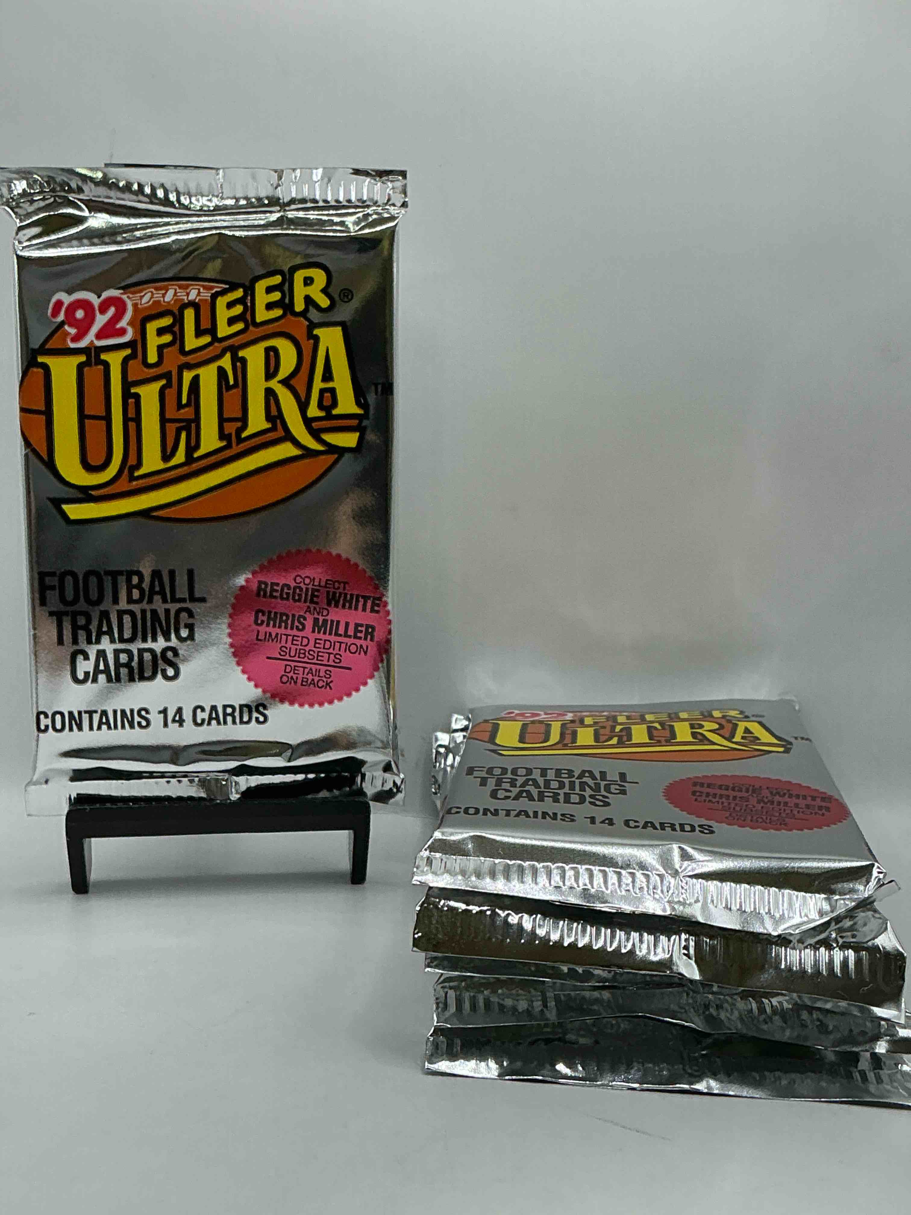 1992 fleer football unopened packs, straight from box! search for awesome cards from barry sanders, emmitt smith, brett favre & other 80's & early 90's stars! also, search for mark rypien performance highlights cards!