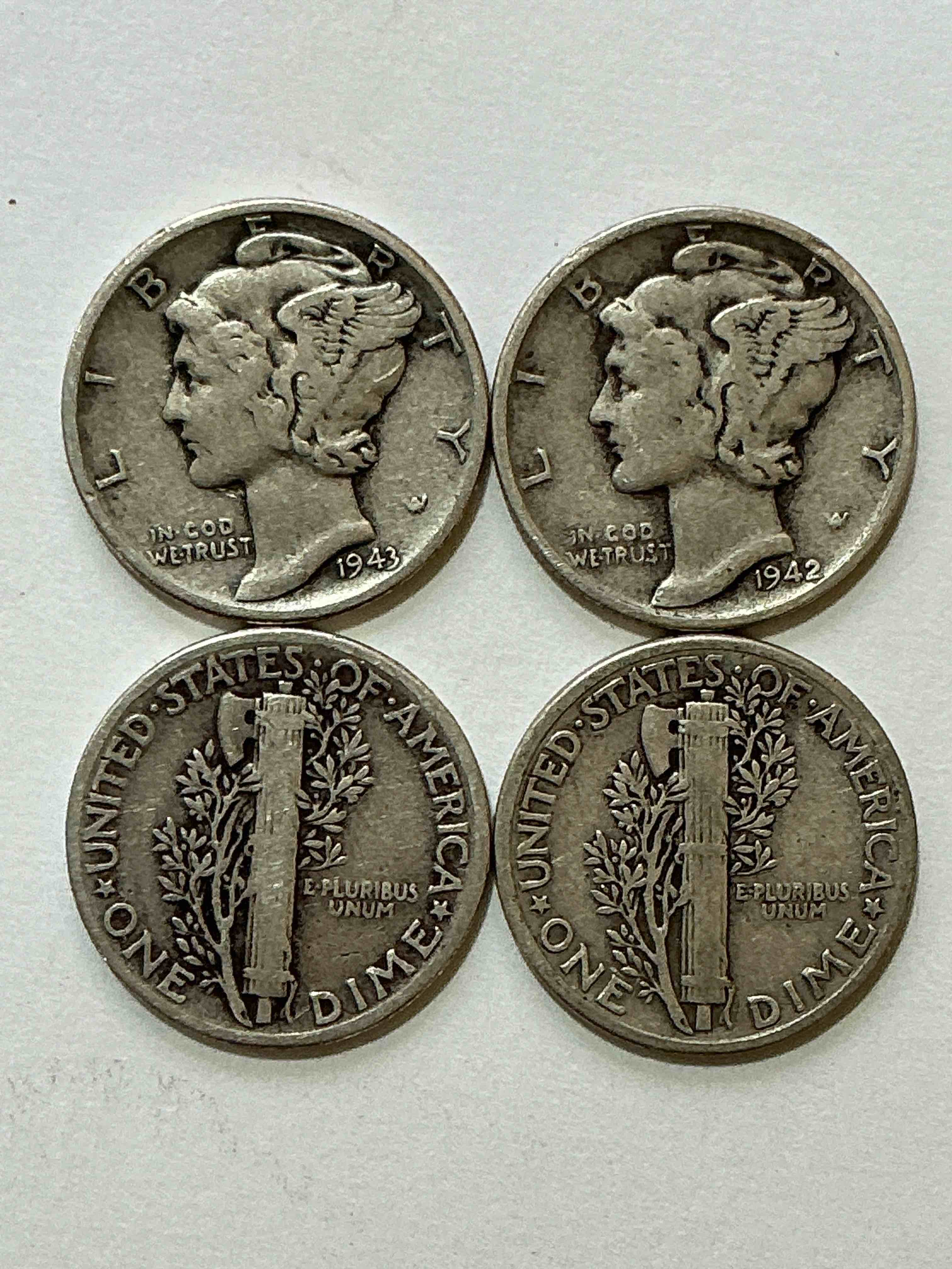 antique u.s. pure fine silver mercury dimes! silver mercury dimes were minted from 1916-1945 & have become serious collector items! check out these awesome examples, all in nice, circulated condition with visible dates & varying years! rare to have visible dates! makes for a great investment in precious metals, mercury dimes are 90% pure fine silver! they don't make em' like this anymore!
