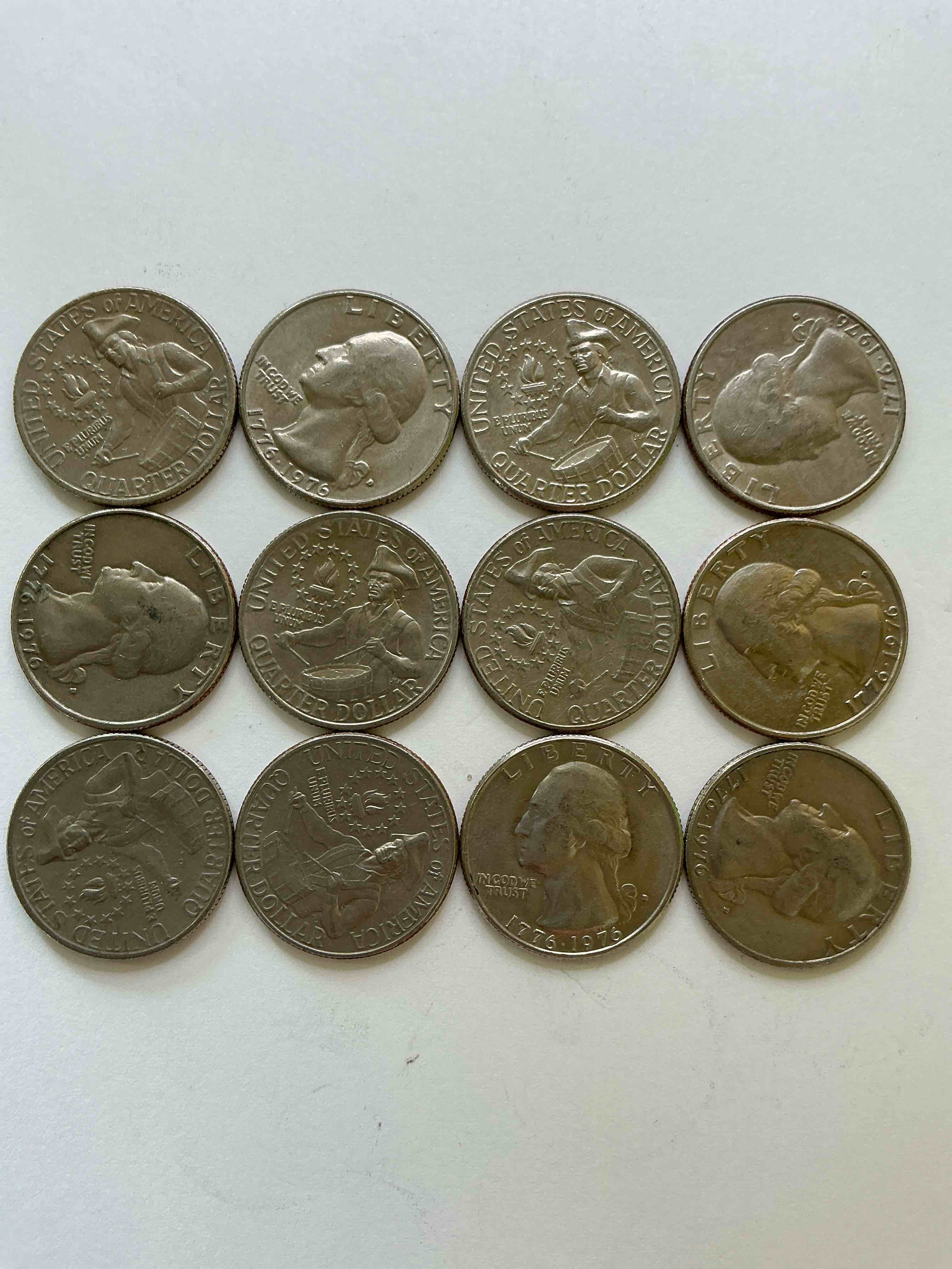 1976 bicentennial bliss! quarters! in 1976 the u.s. mint produced coins celebrating the 200 year anniversary of america. up for auction are awesome examples of bicentennial quarters produced for this... the infamous 200 year anniversary edition! highly desirable for collectors! own pieces of history & get ready for america's 250 year anniversary coming soon!