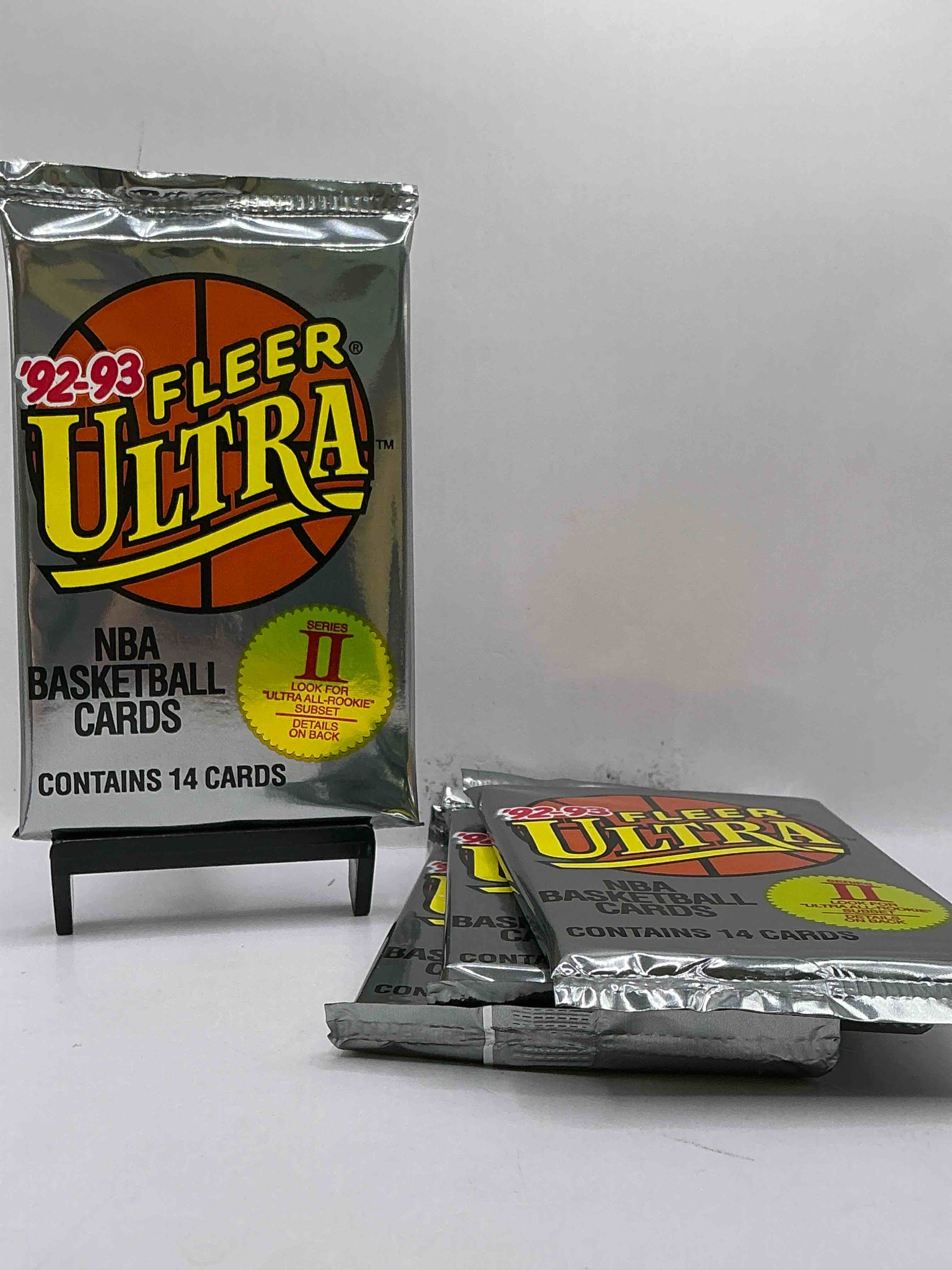 shaq rookie!? awesome 1992/93 fleer ultra series two nba basketball sealed card pack, direct from original sealed retail case! series two is a collectors' dream because it's where to find shaquille o'neals' rookie card, as well as several valuable michael jordan cards! getting harder & harder to find!